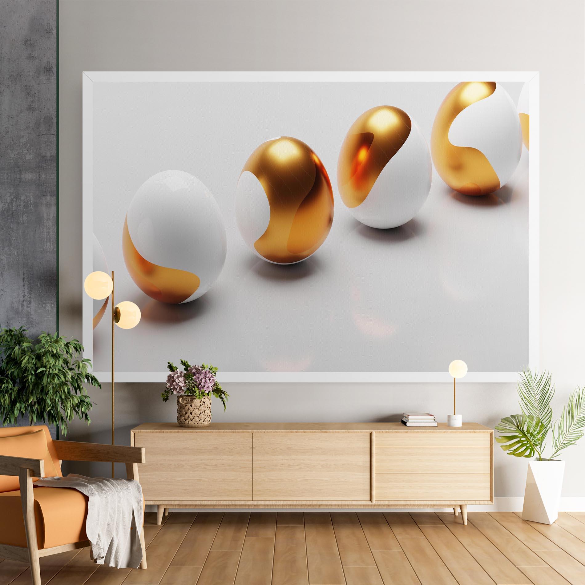 Leinwandbild Elegant Easter Eggs mockup 9