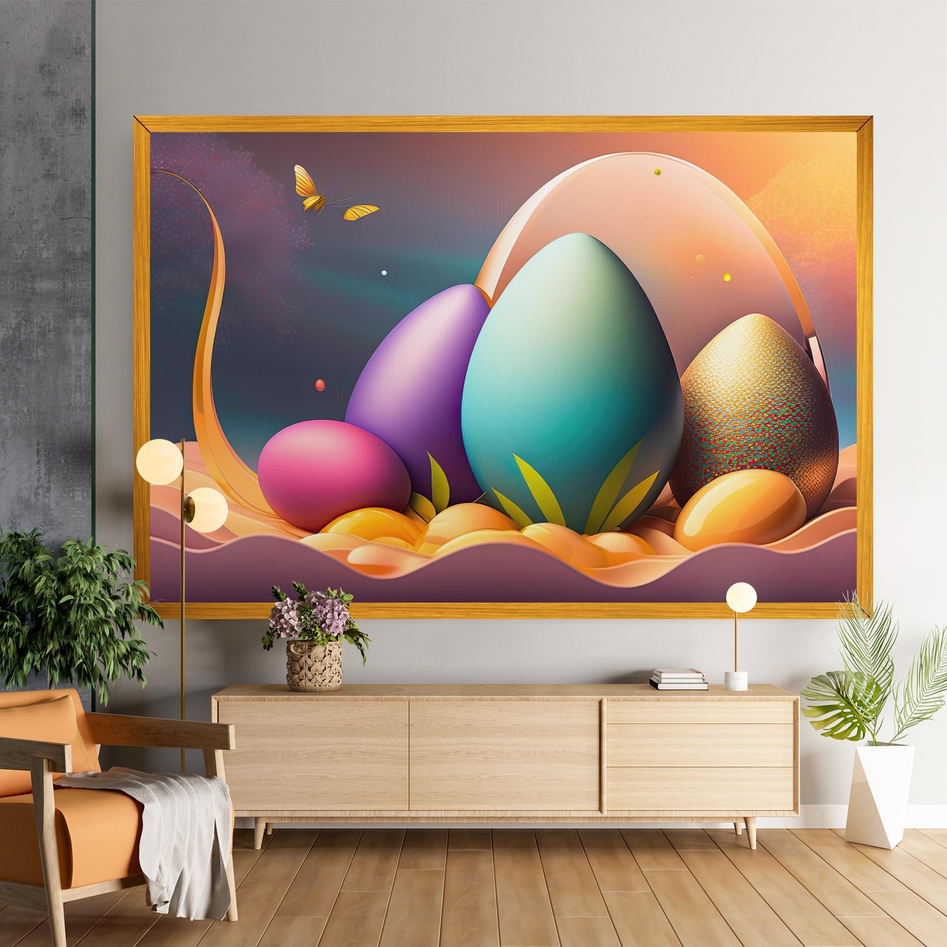 Leinwandbild Big Blue Easter Egg mockup 9