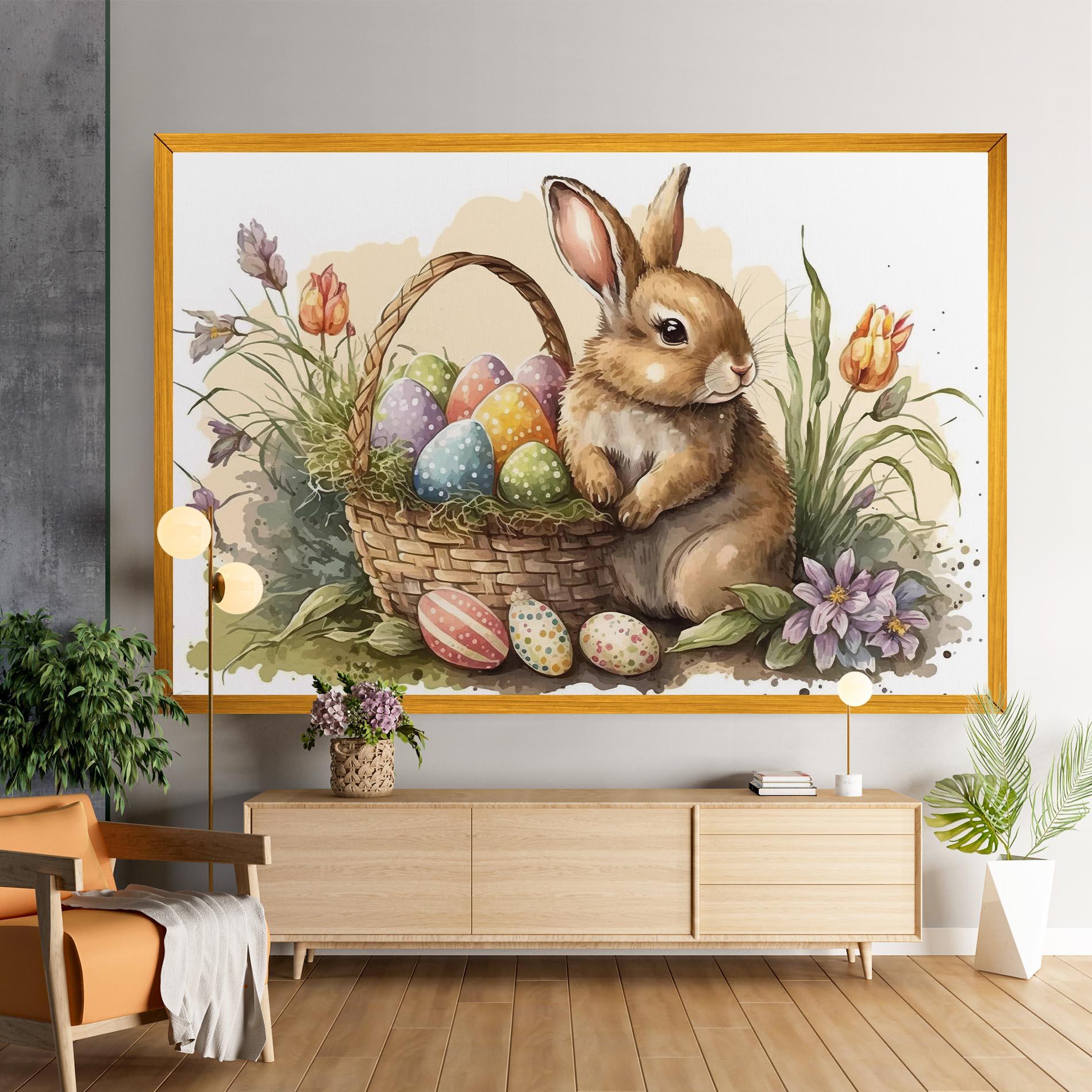 Leinwandbild Eggs Baby Bunny mockup 9