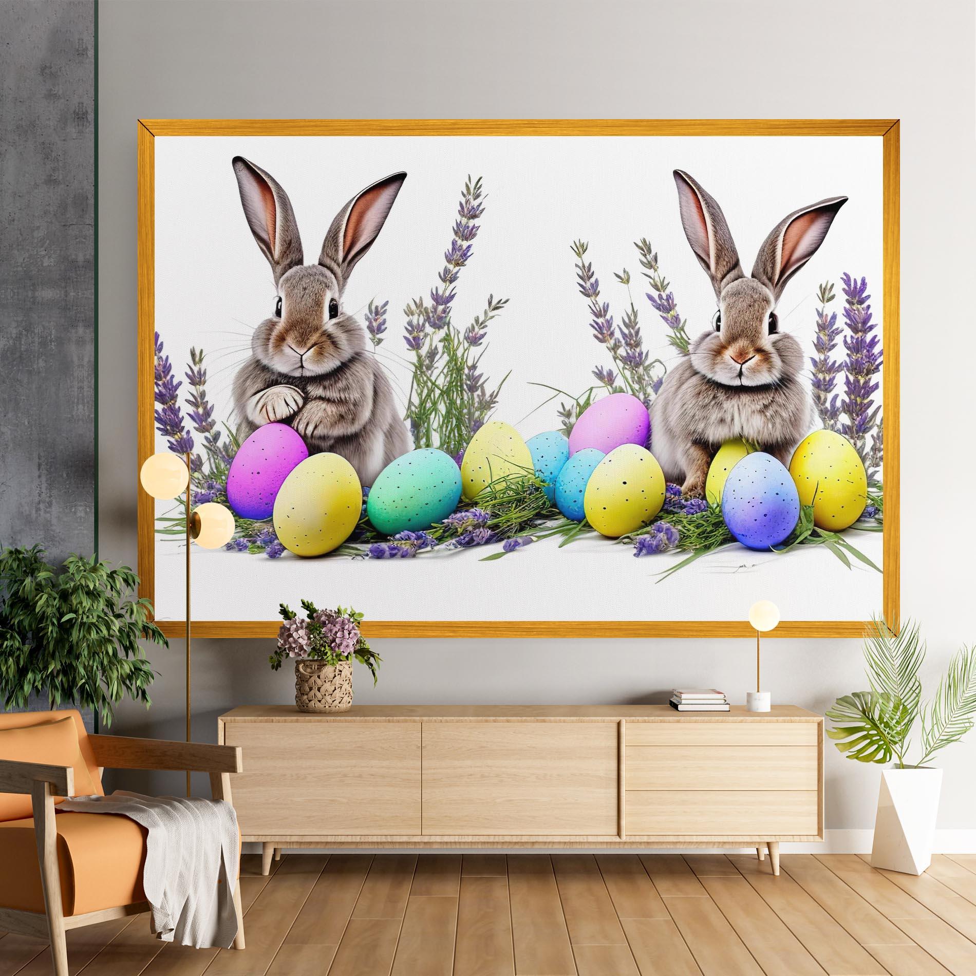 Leinwandbild Flowers Easter Bunny mockup 9
