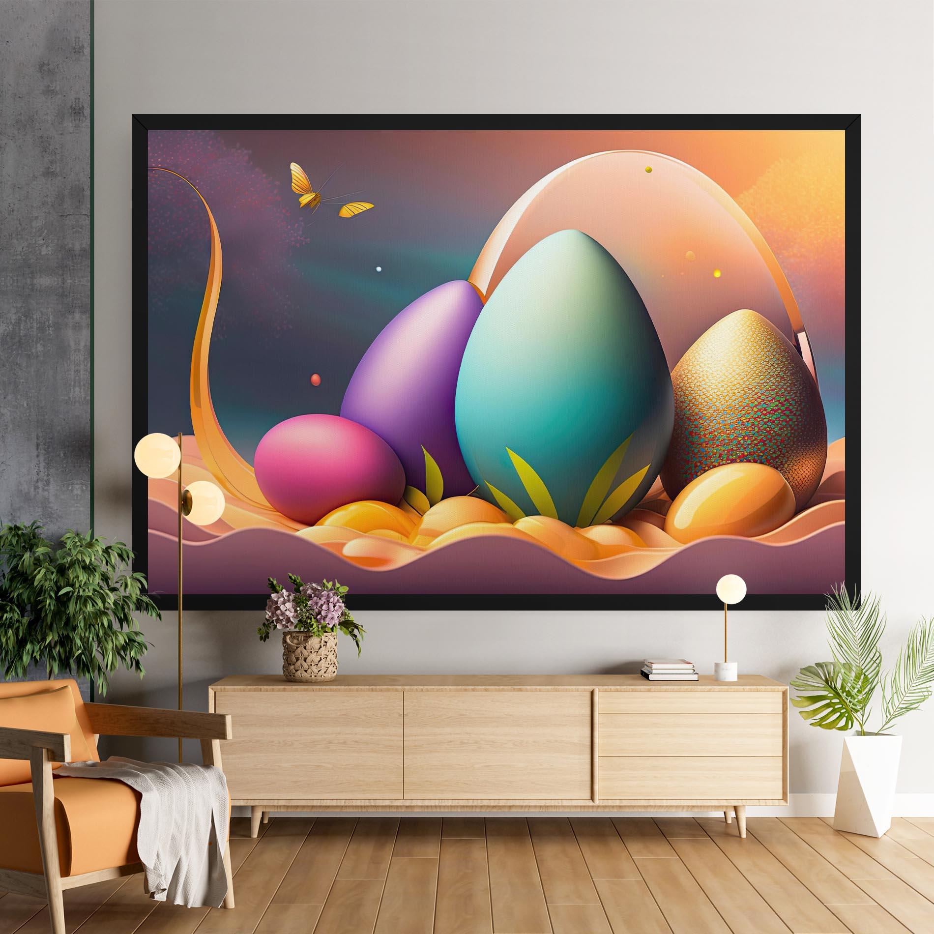 Leinwandbild Big Blue Easter Egg mockup 9