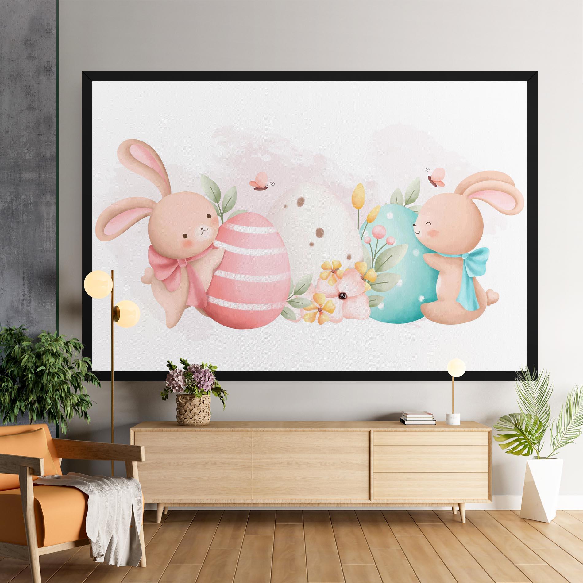 Leinwandbild Cute Bunny Art mockup 9
