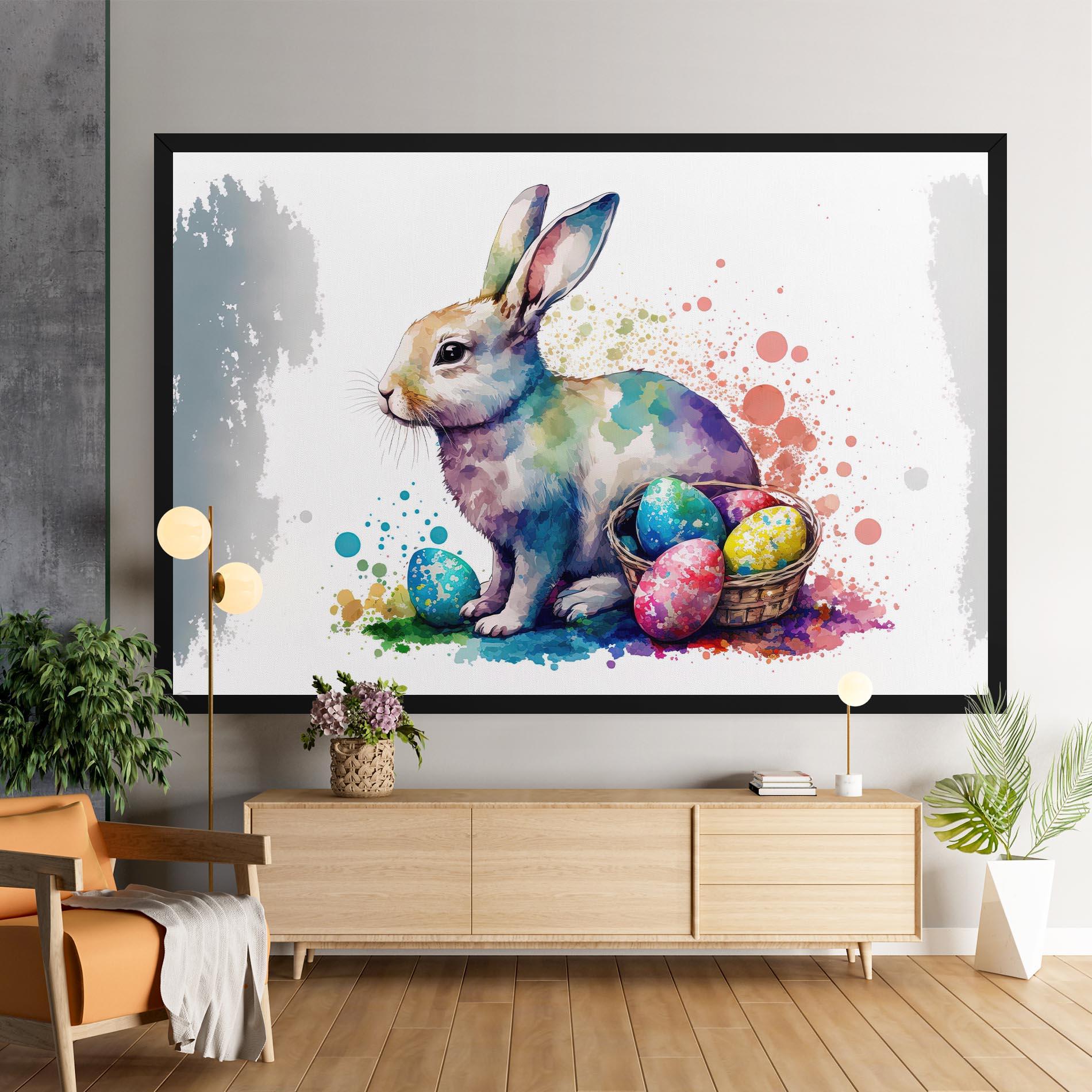 Leinwandbild Easter Bunny Watercolor mockup 9