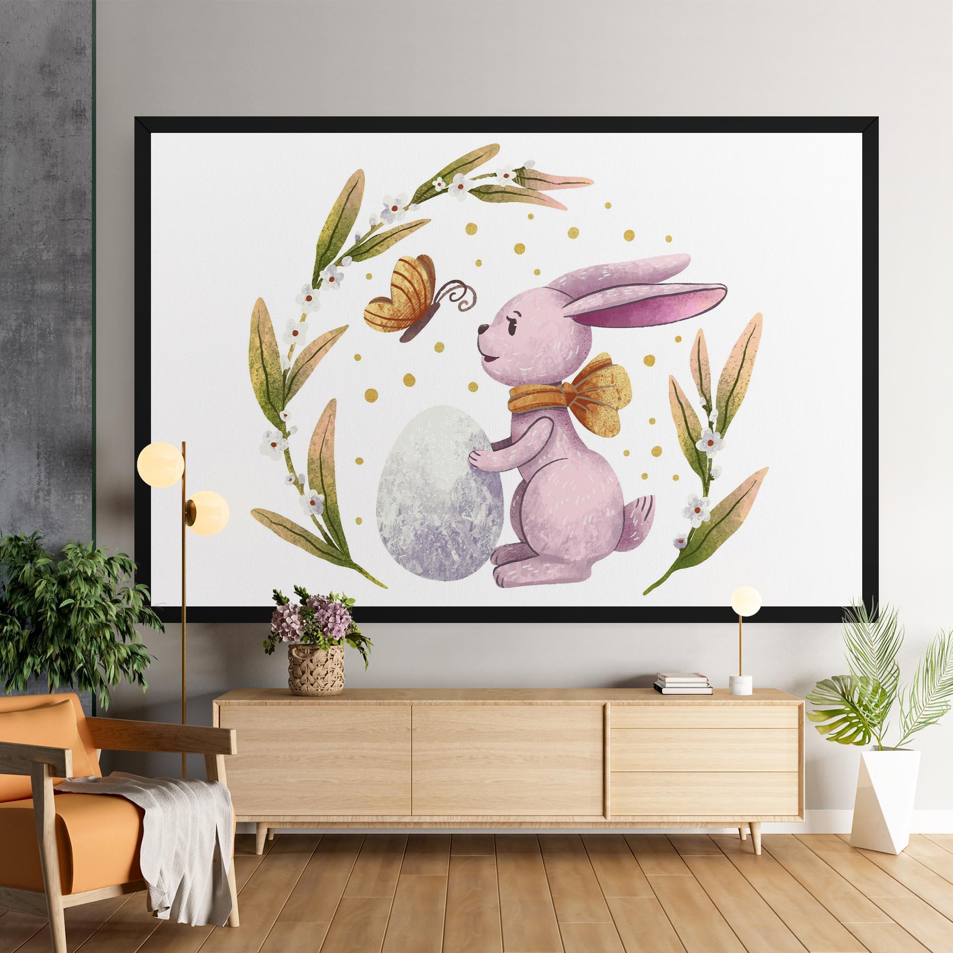 Leinwandbild Easter Pink Bunny mockup 9