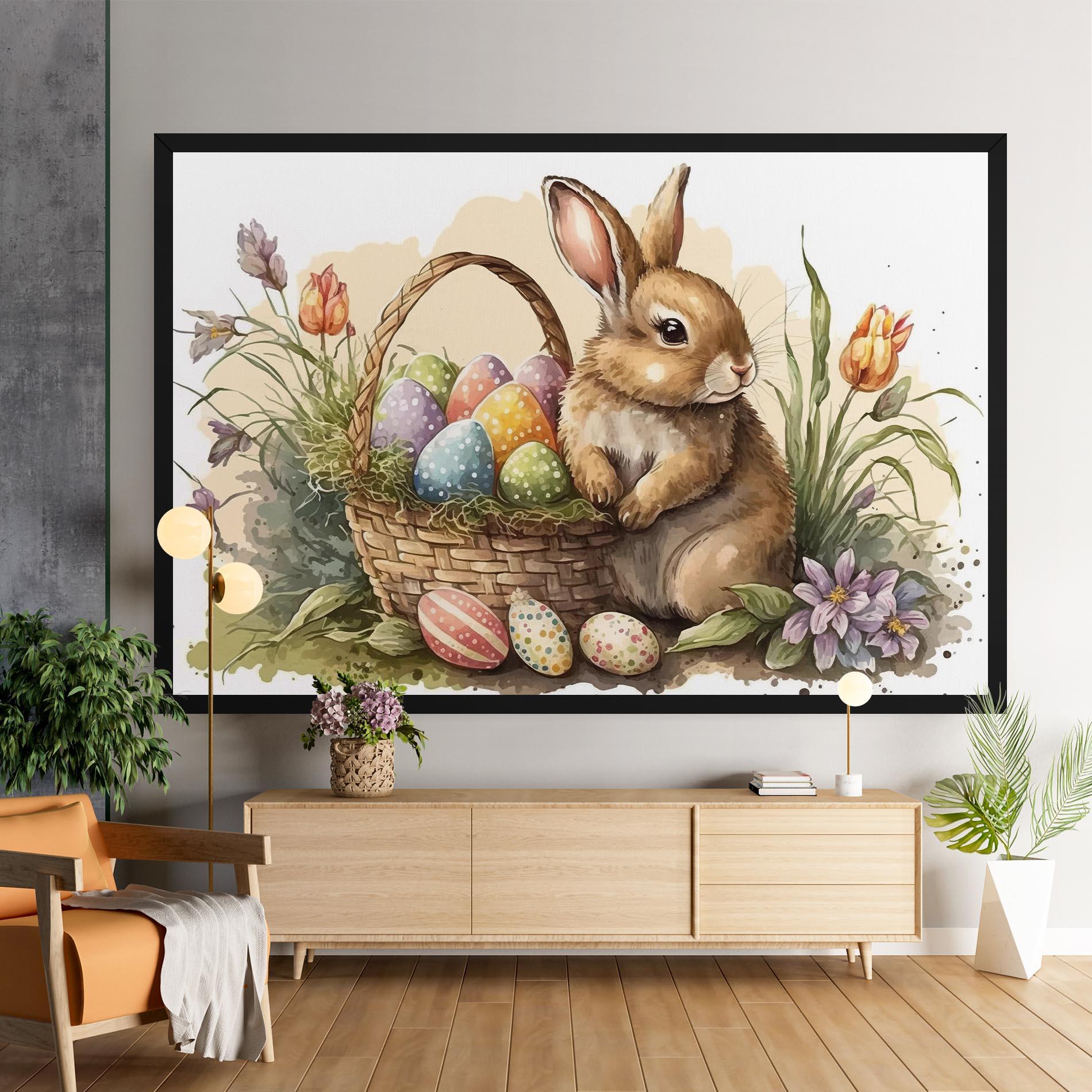 Leinwandbild Eggs Baby Bunny mockup 9