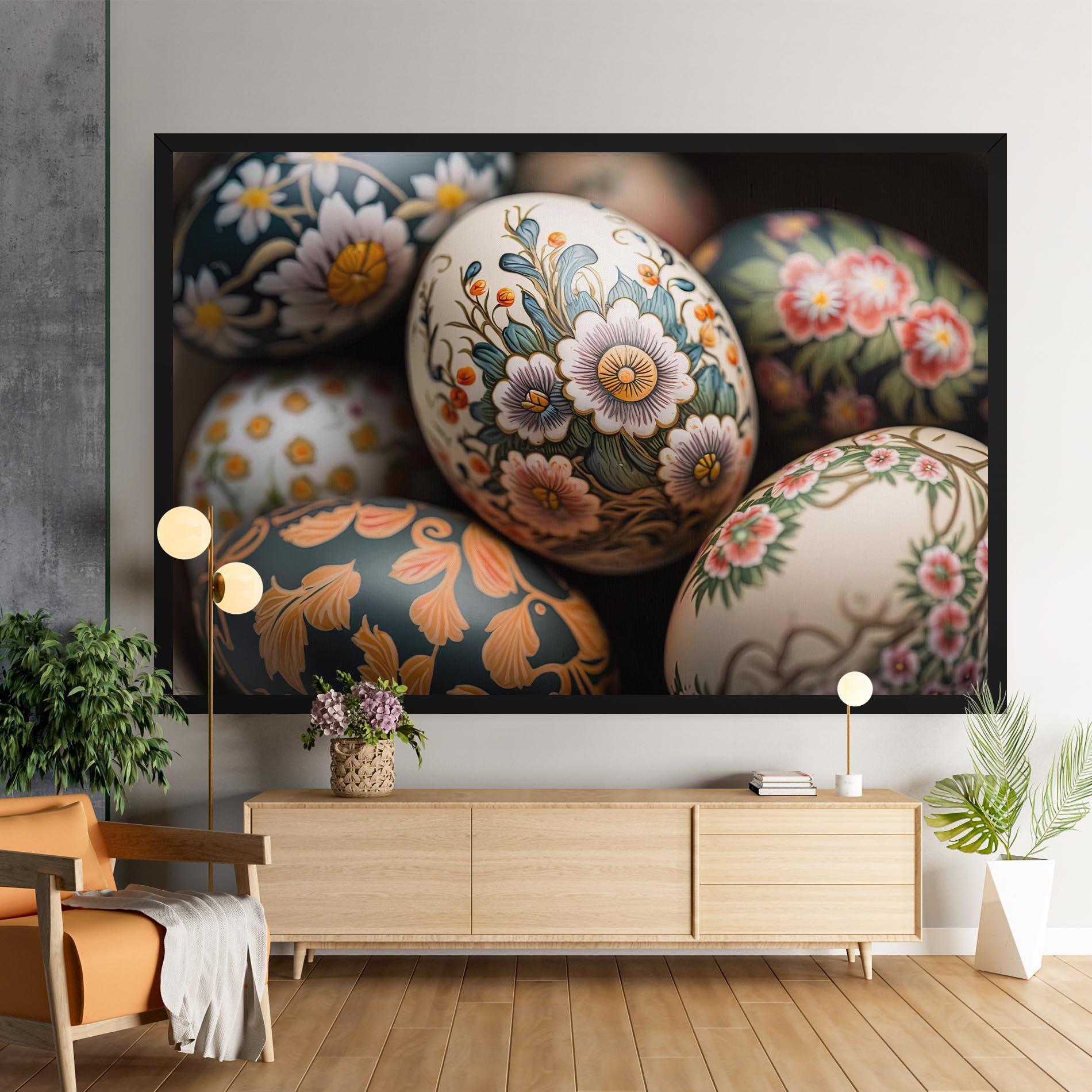 Leinwandbild Floral Painted Eggs mockup 9