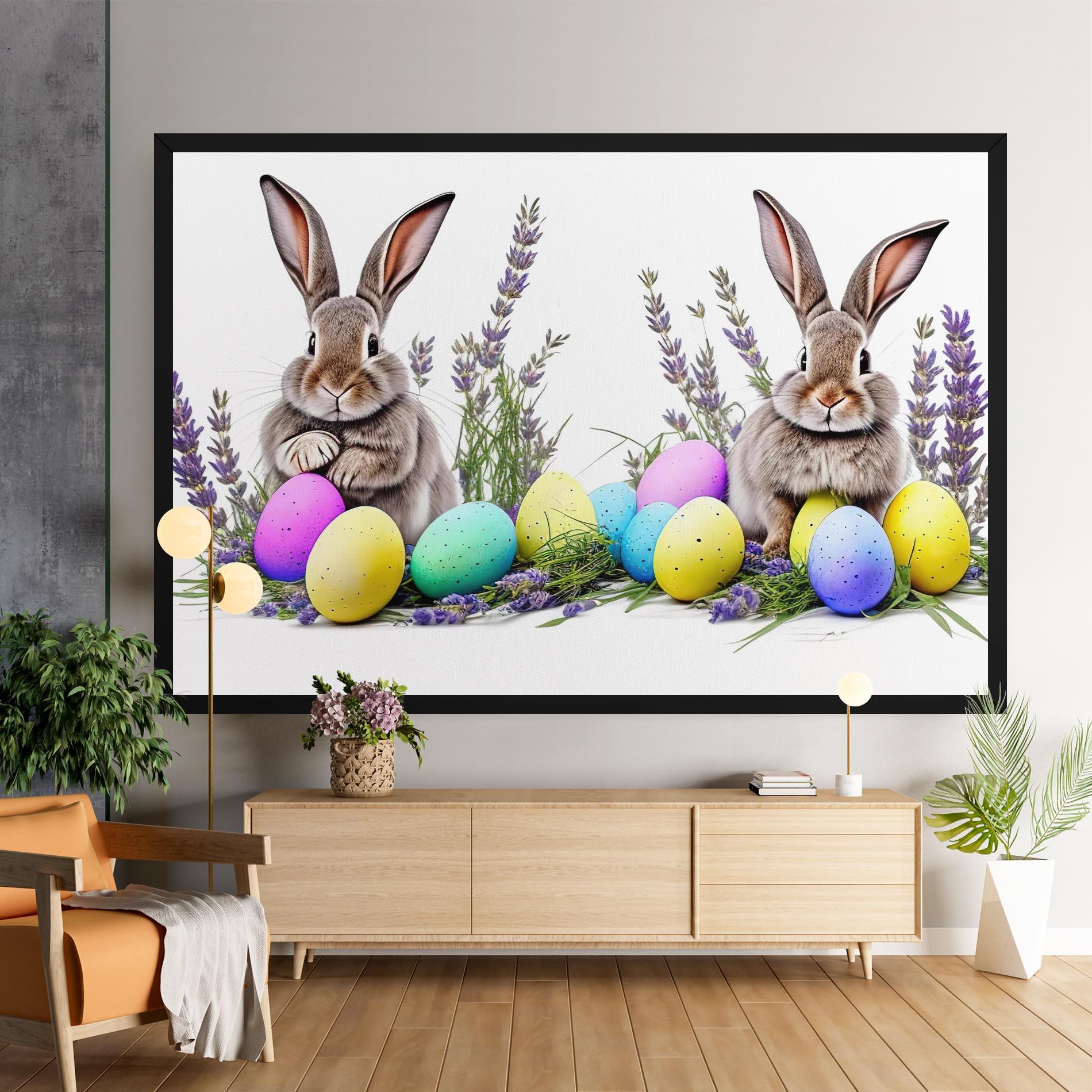 Leinwandbild Flowers Easter Bunny mockup 9