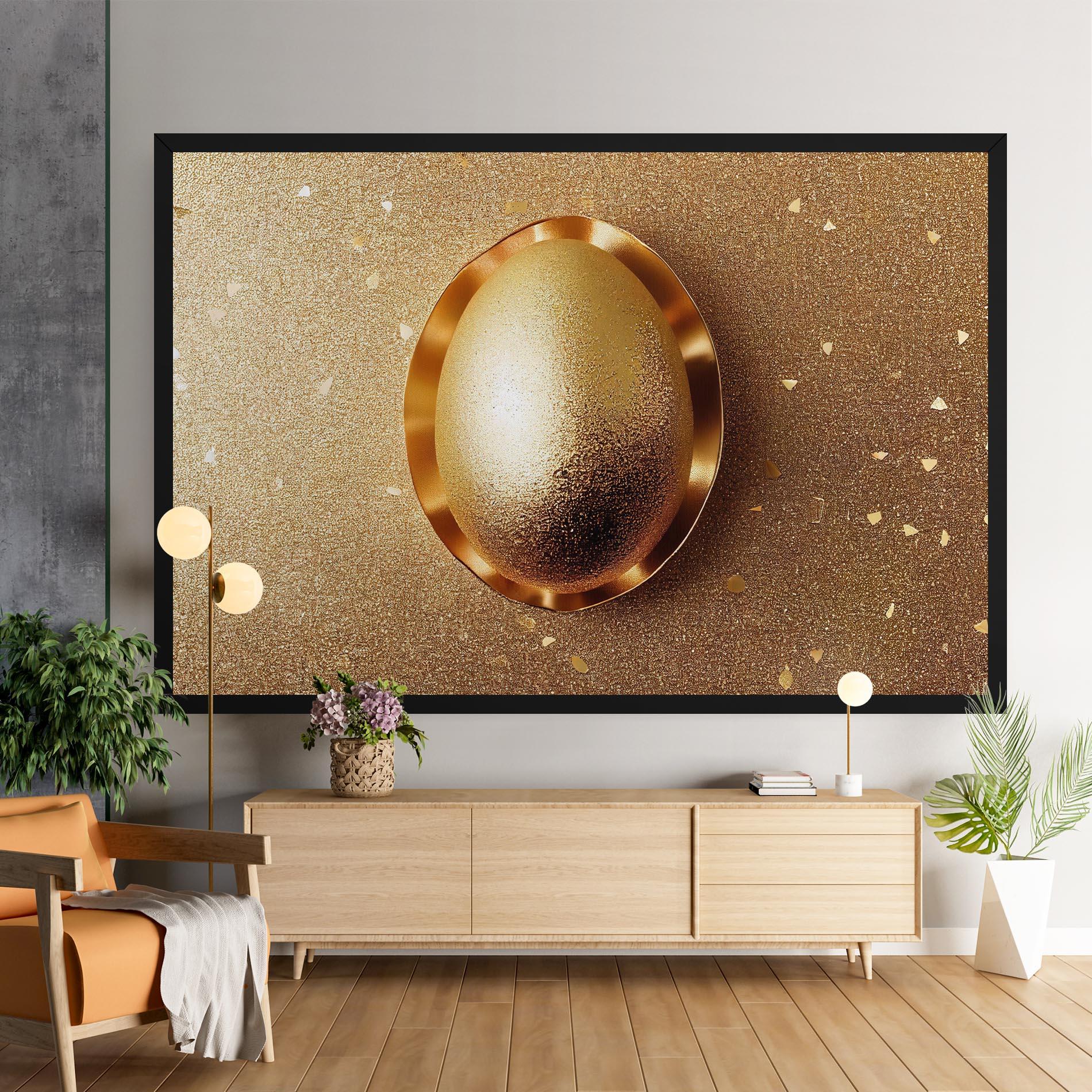 Leinwandbild Golden Egg Chocolate mockup 9