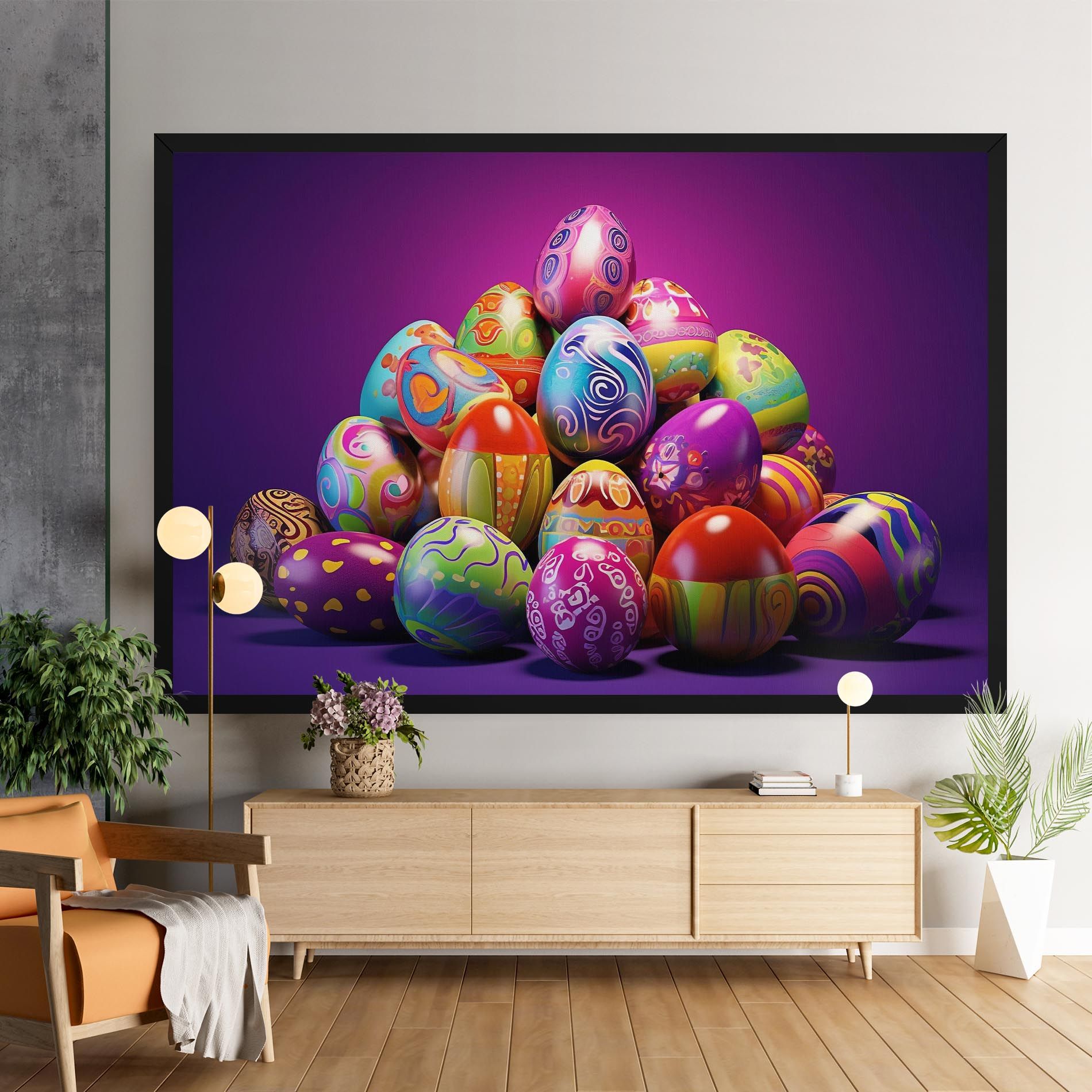 Pile Colorful Eggs mockup 9