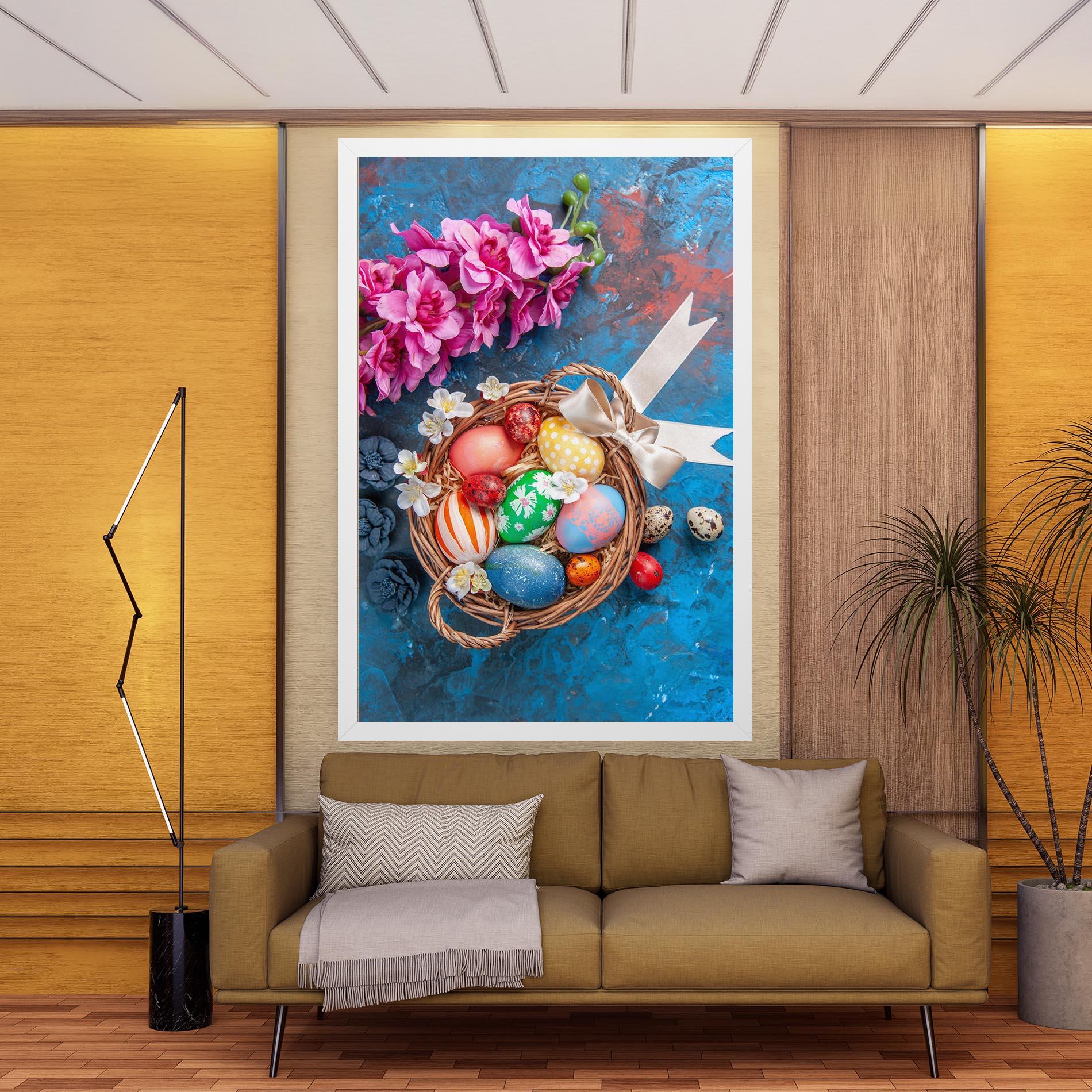 Leinwandbild Colored Easter Eggs mockup 9