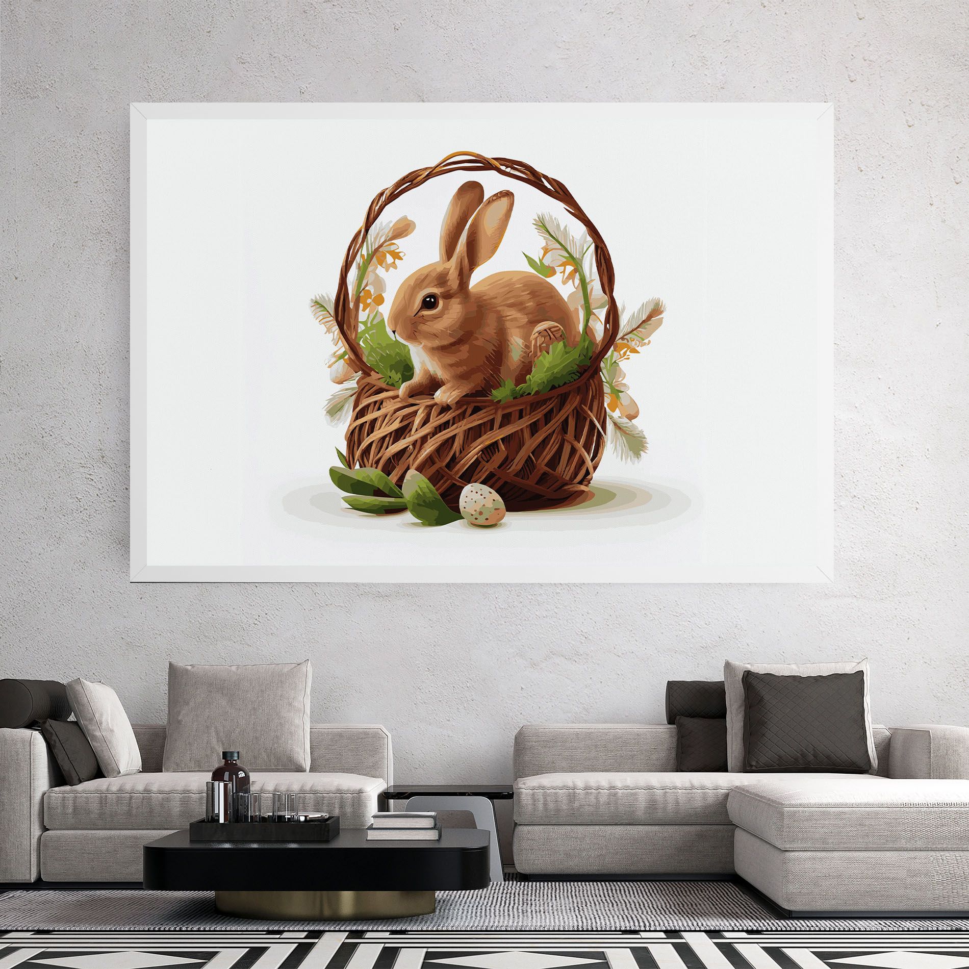 Bunny In Basket mockup 2
