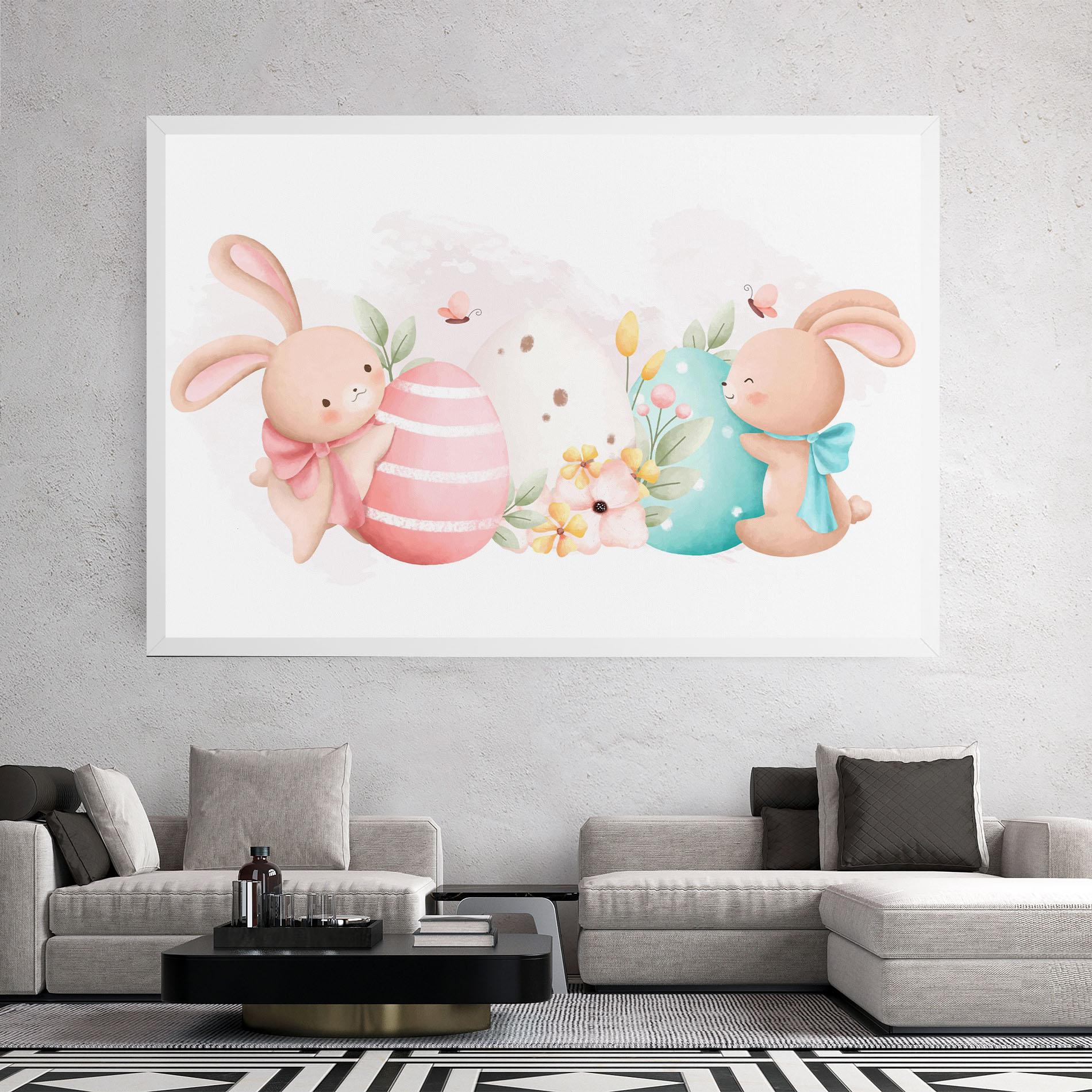 Leinwandbild Cute Bunny Art mockup 2