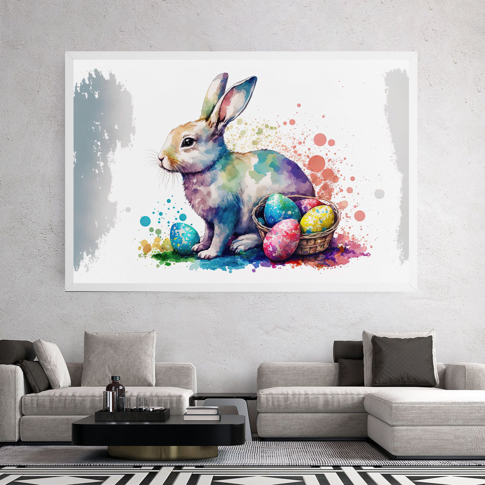 Easter Bunny Watercolor mockup 2