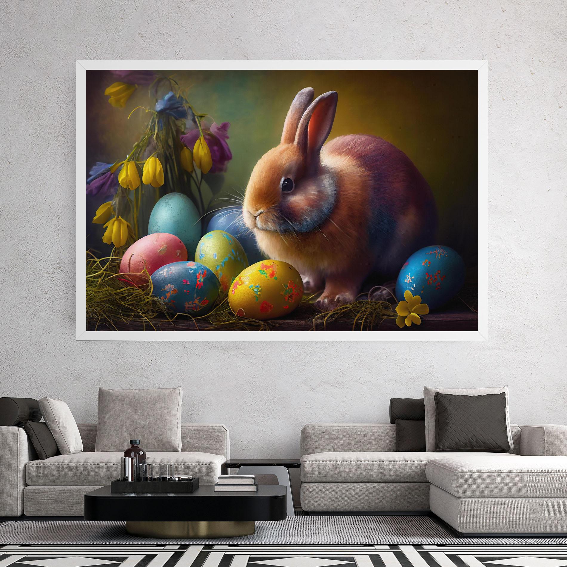 Leinwandbild Easter Cute Rabbit mockup 2