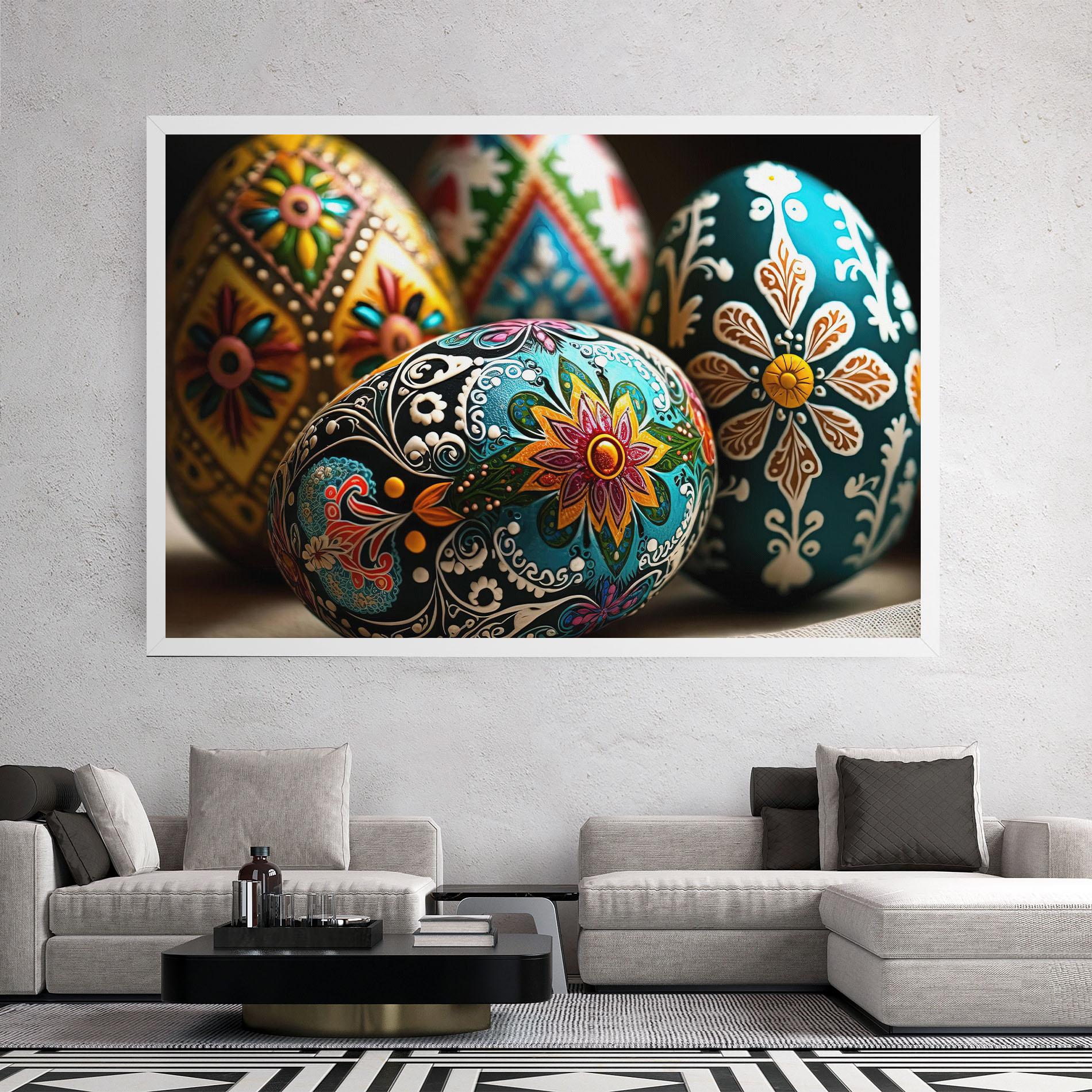 Leinwandbild Easter Eggs Ornament mockup 2