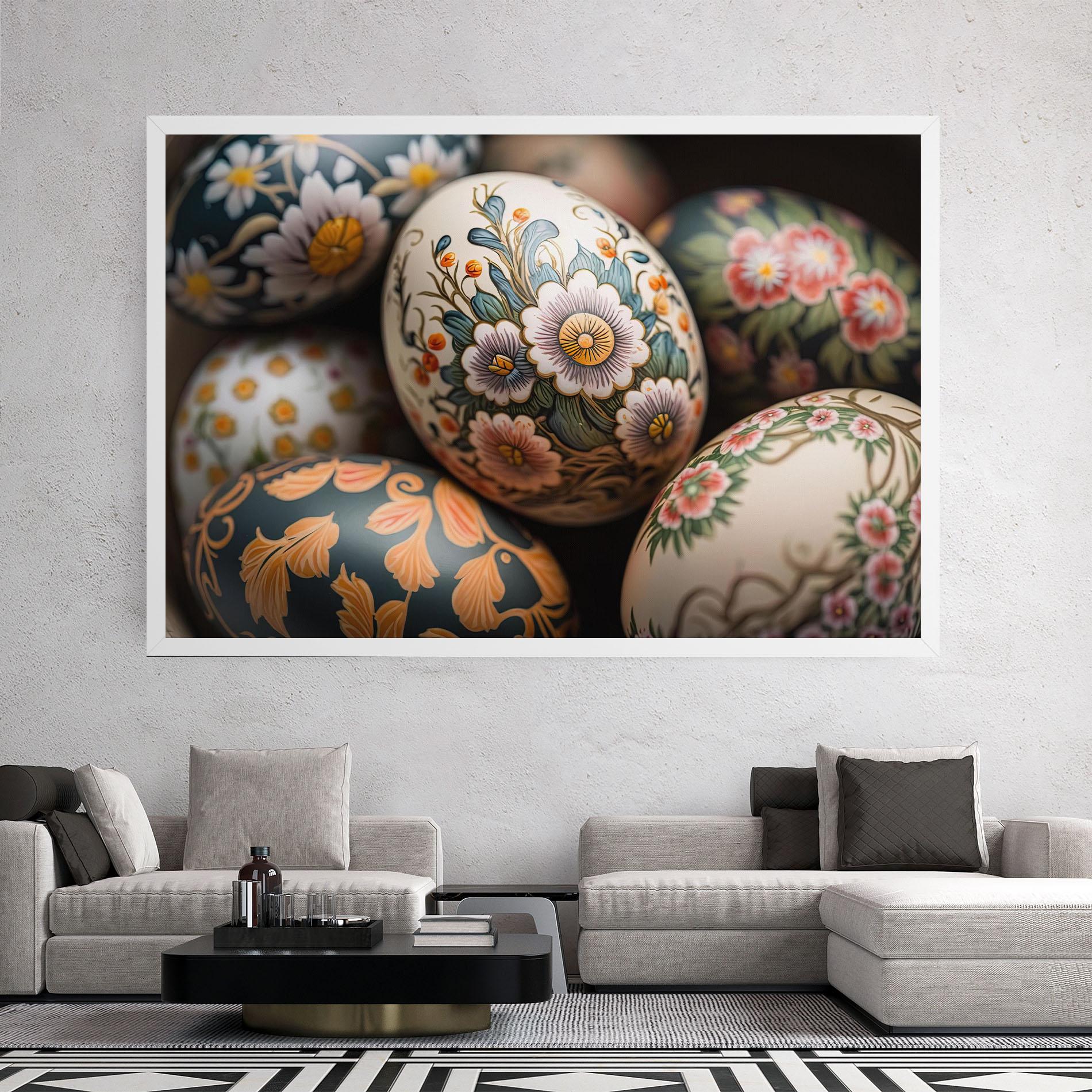 Leinwandbild Floral Painted Eggs mockup 2