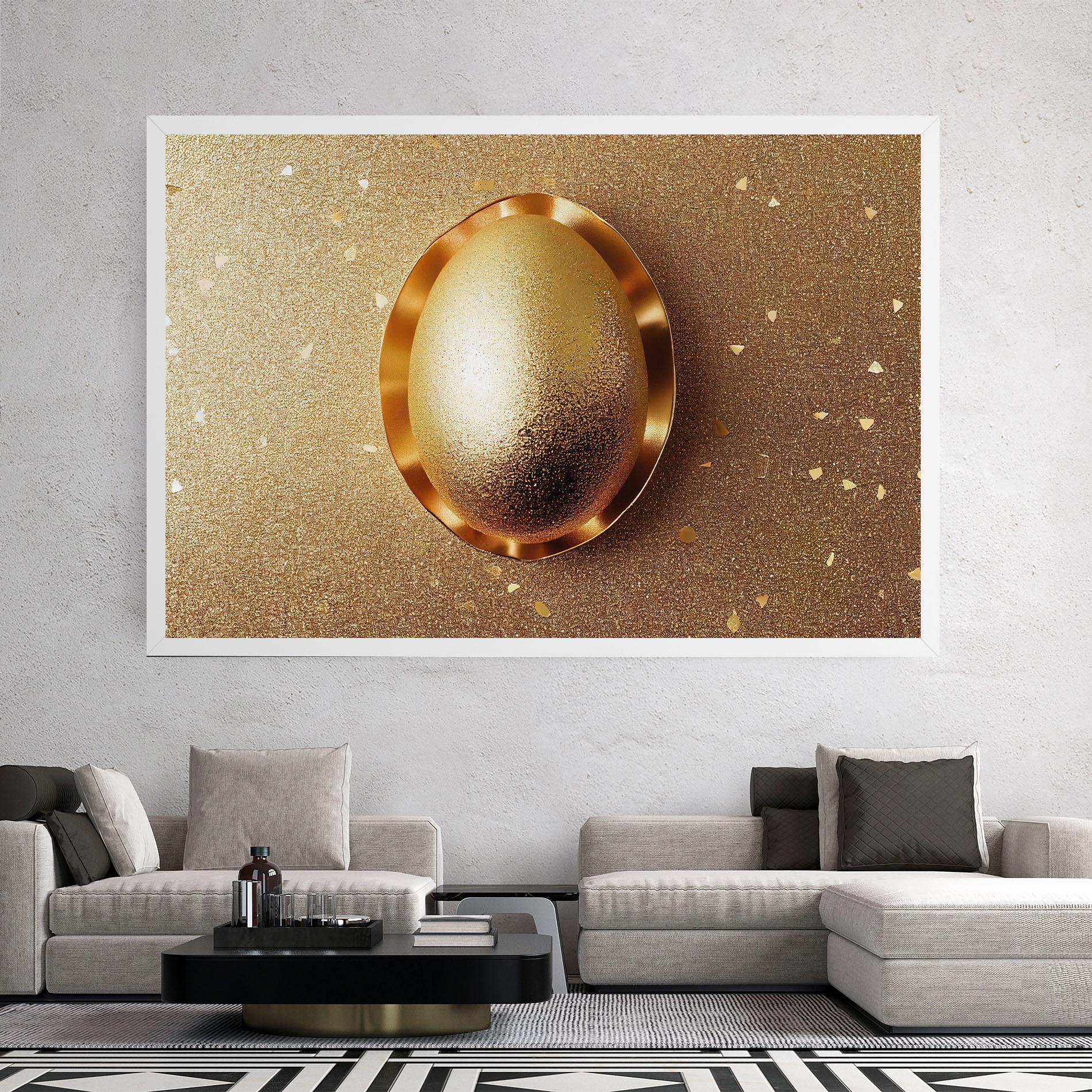 Leinwandbild Golden Egg Chocolate mockup 2