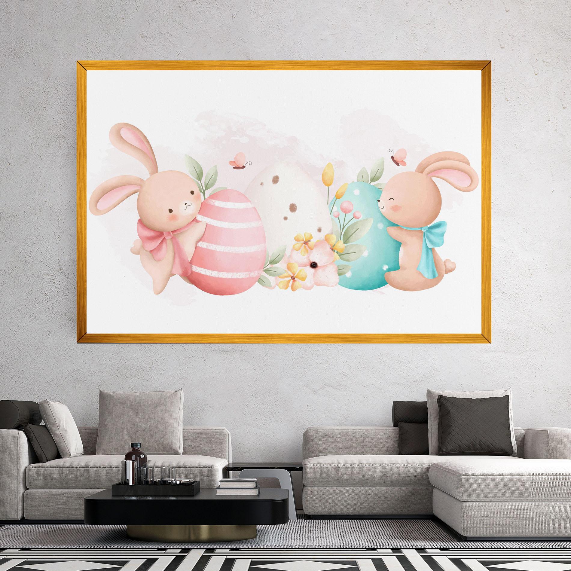 Leinwandbild Cute Bunny Art mockup 2