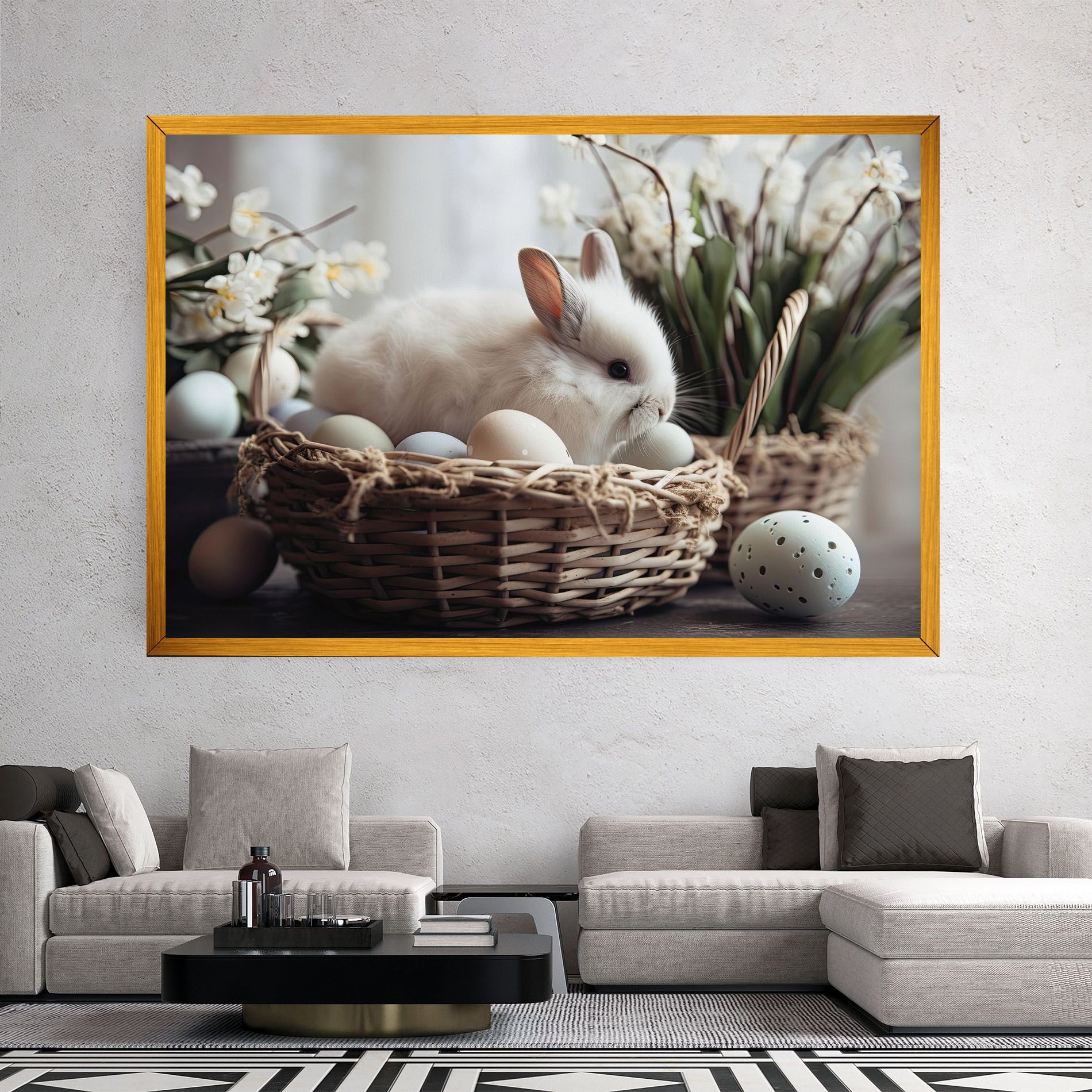 Cute White Easter Eggs mockup 2