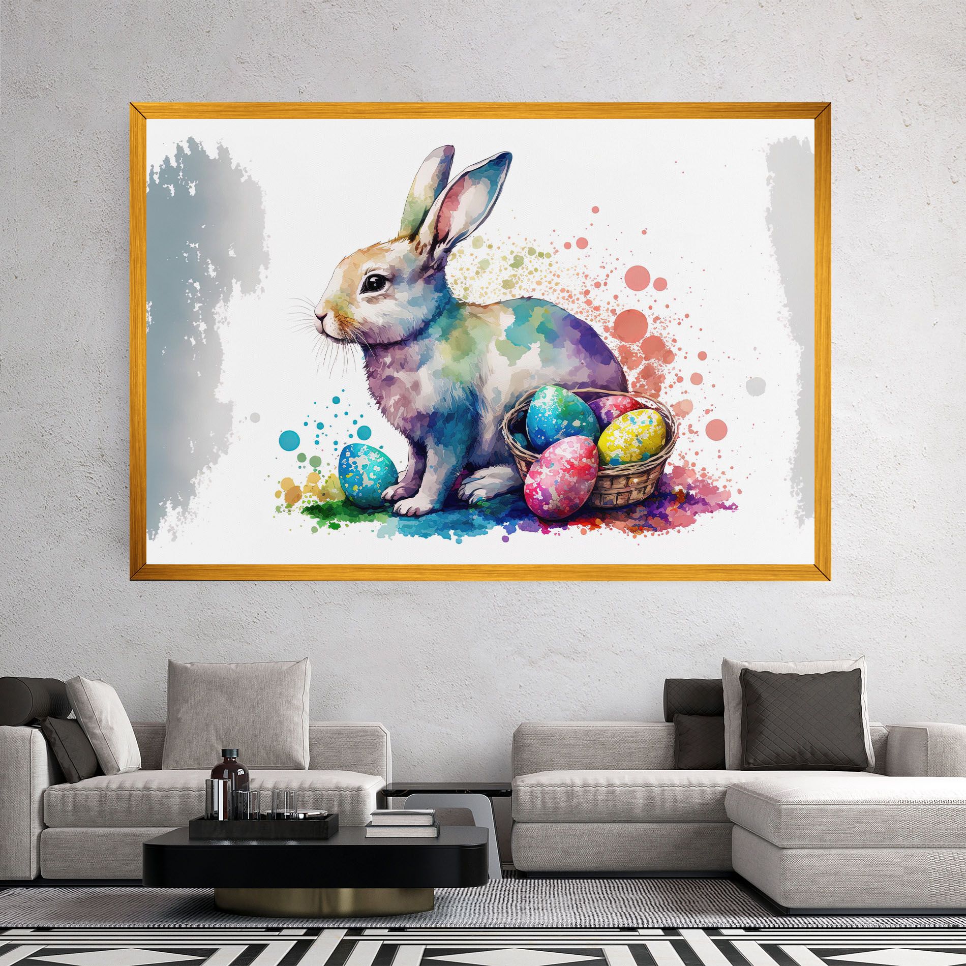 Easter Bunny Watercolor mockup 2