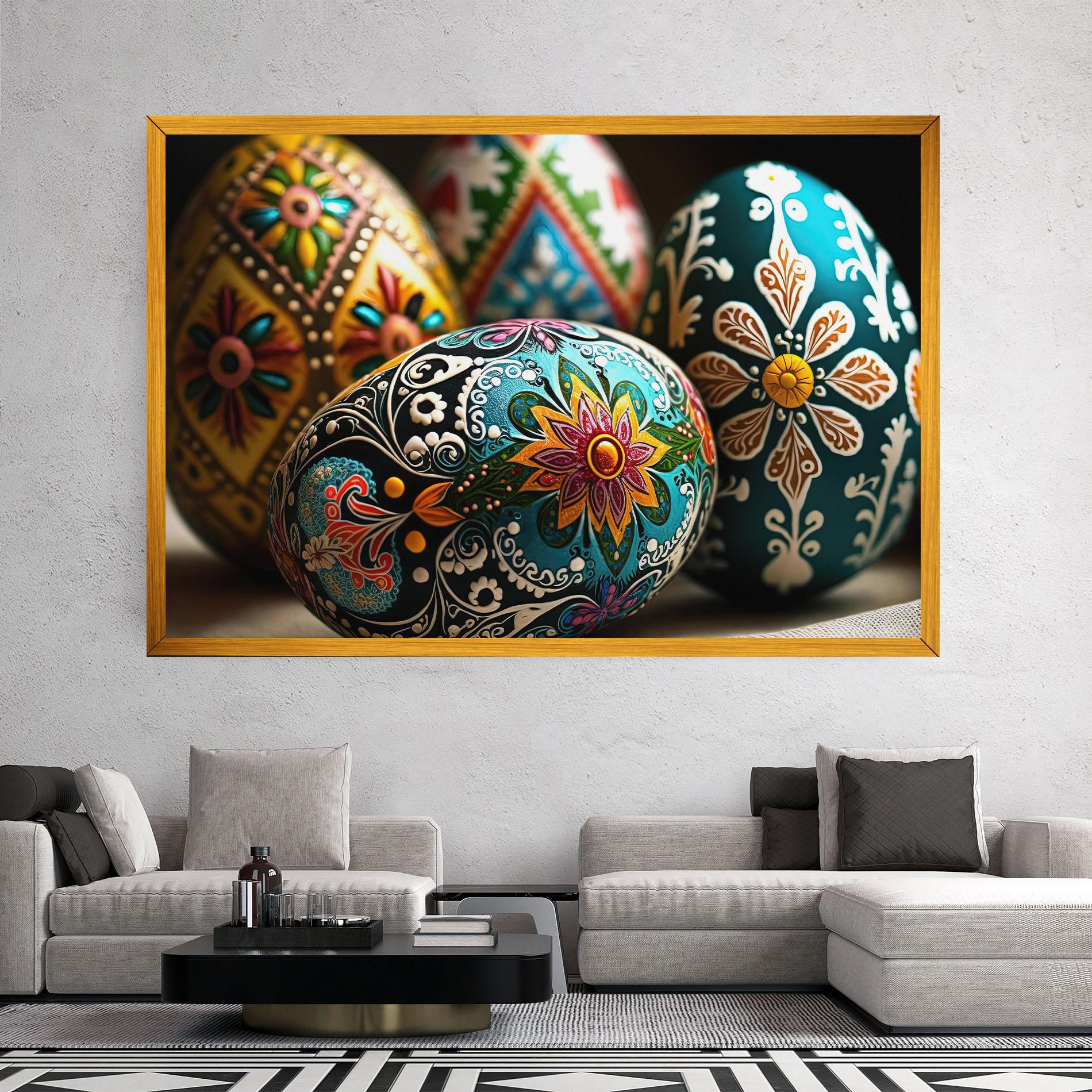 Leinwandbild Easter Eggs Ornament mockup 2