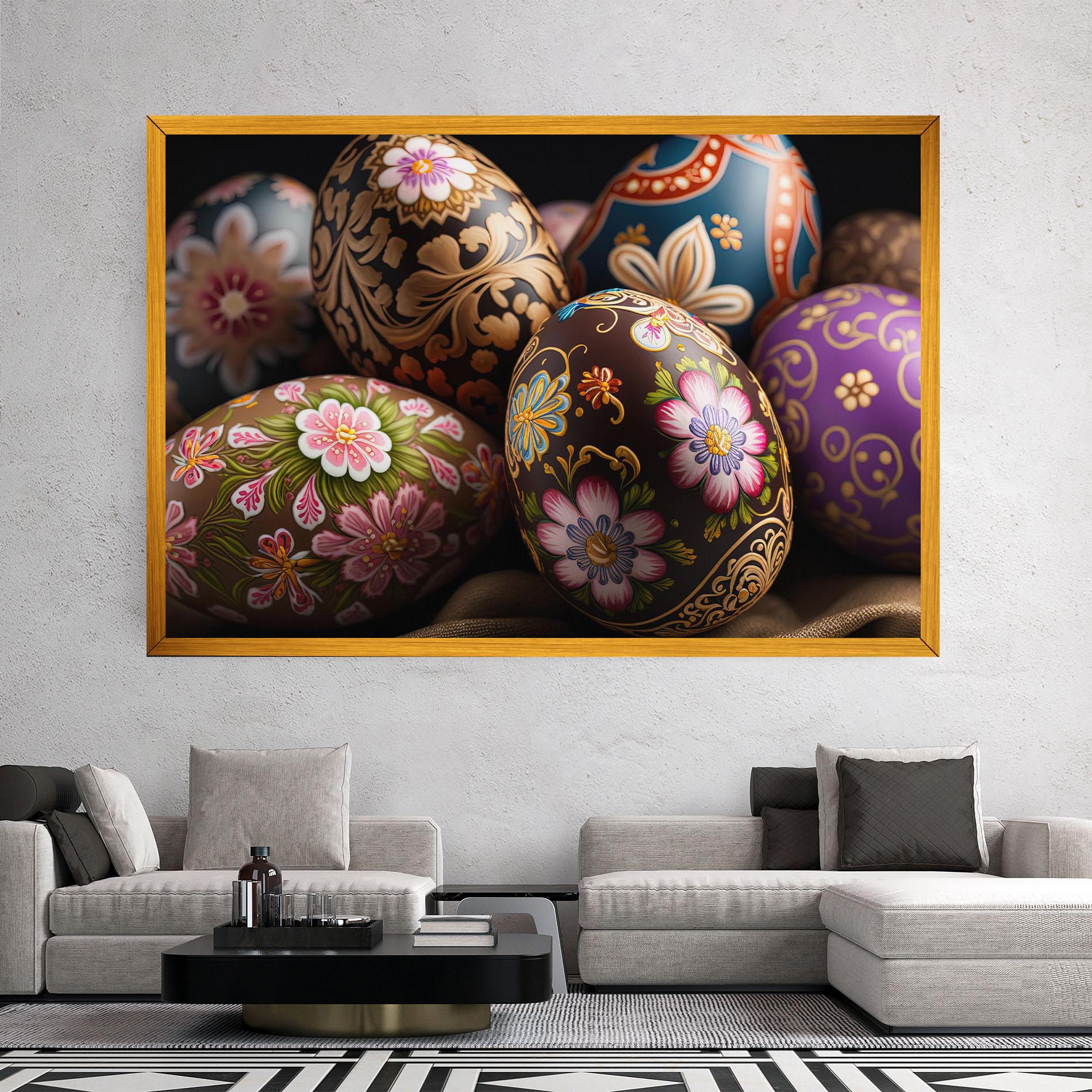 Leinwandbild Pretty Painted Eggs mockup 2
