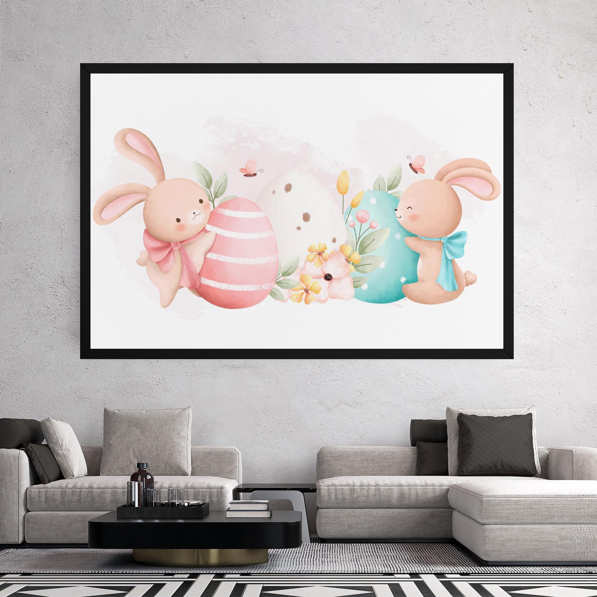Leinwandbild Cute Bunny Art mockup 2