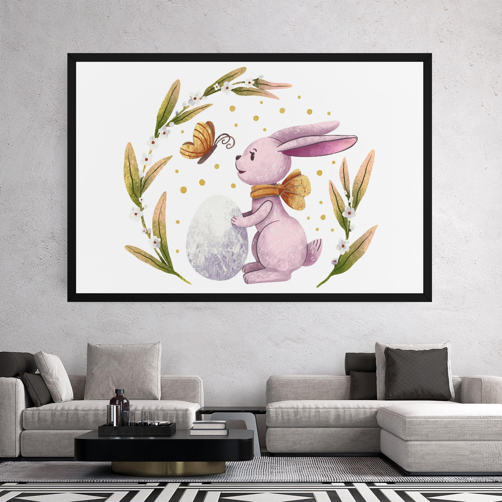 Leinwandbild Easter Pink Bunny mockup 2