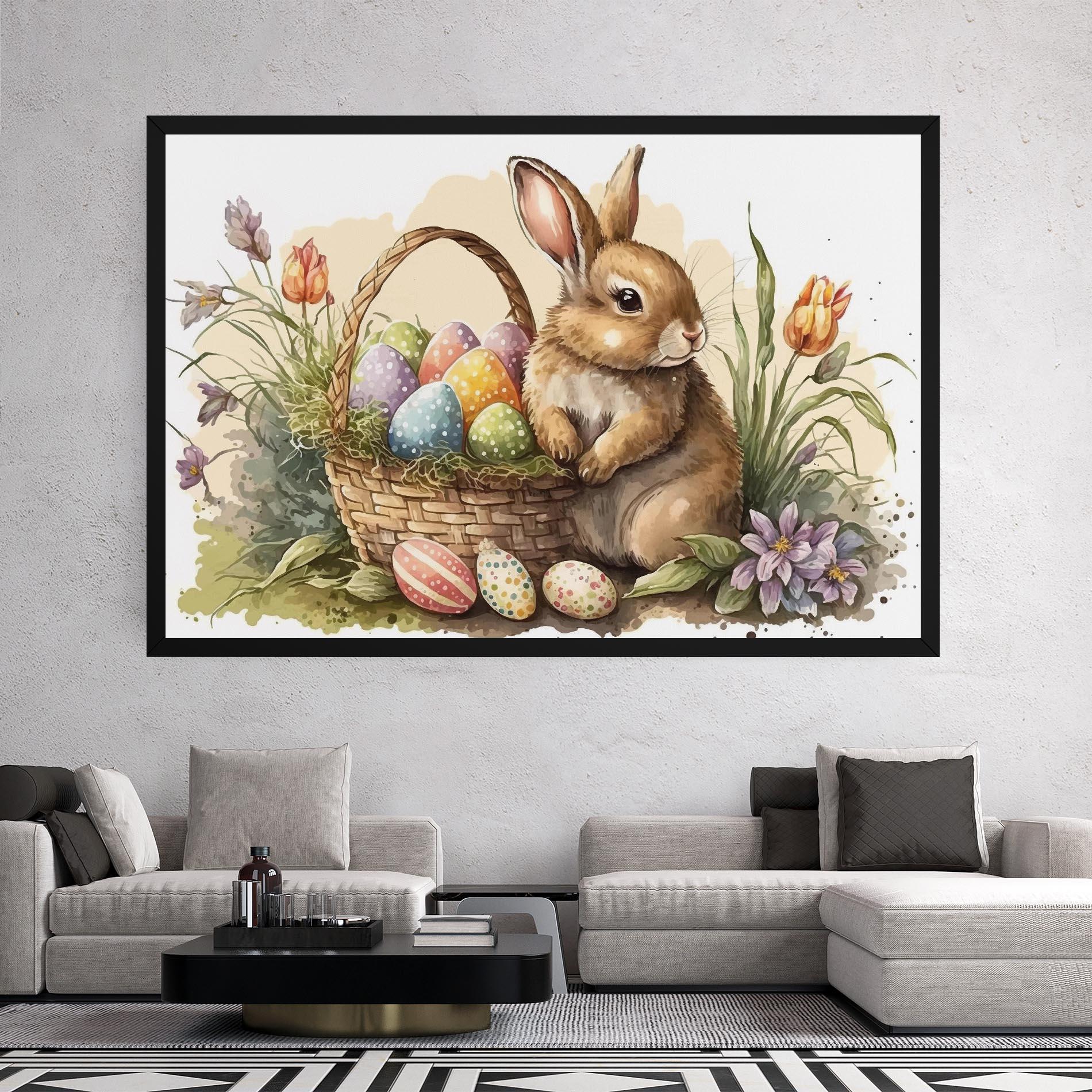 Leinwandbild Eggs Baby Bunny mockup 2