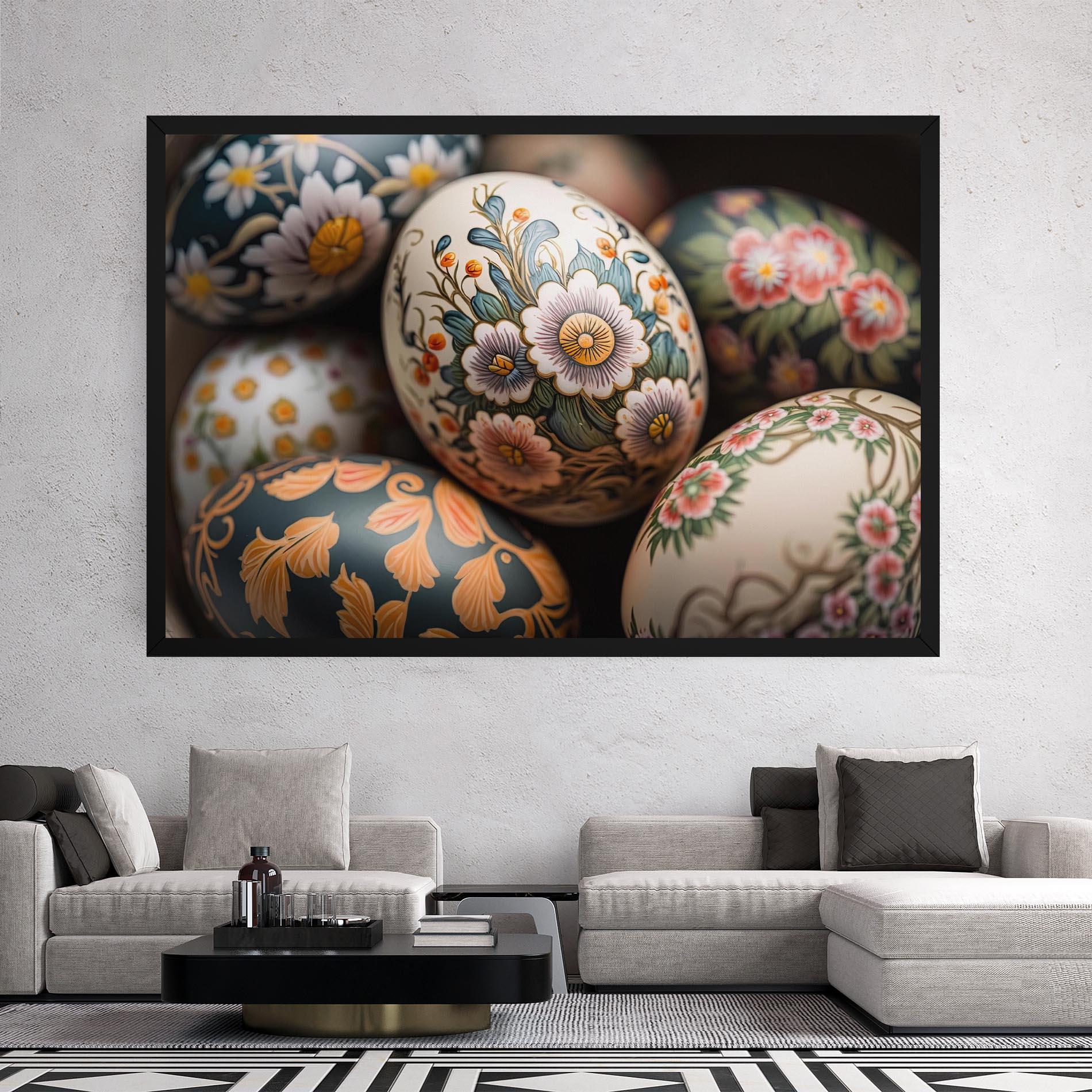 Leinwandbild Floral Painted Eggs mockup 2