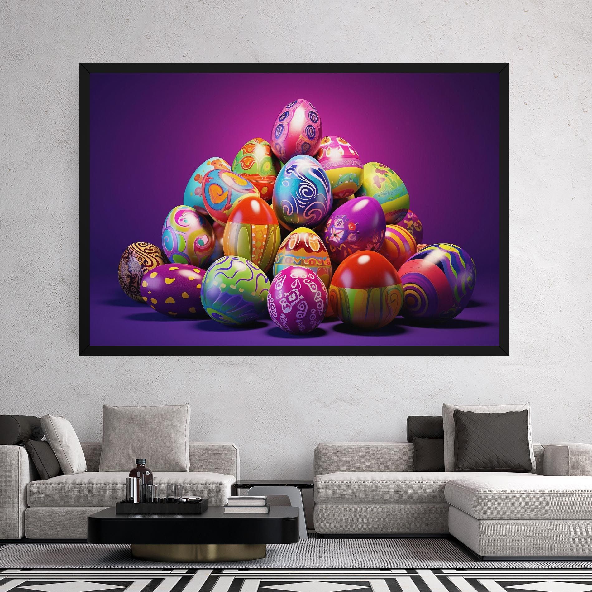 Pile Colorful Eggs mockup 2
