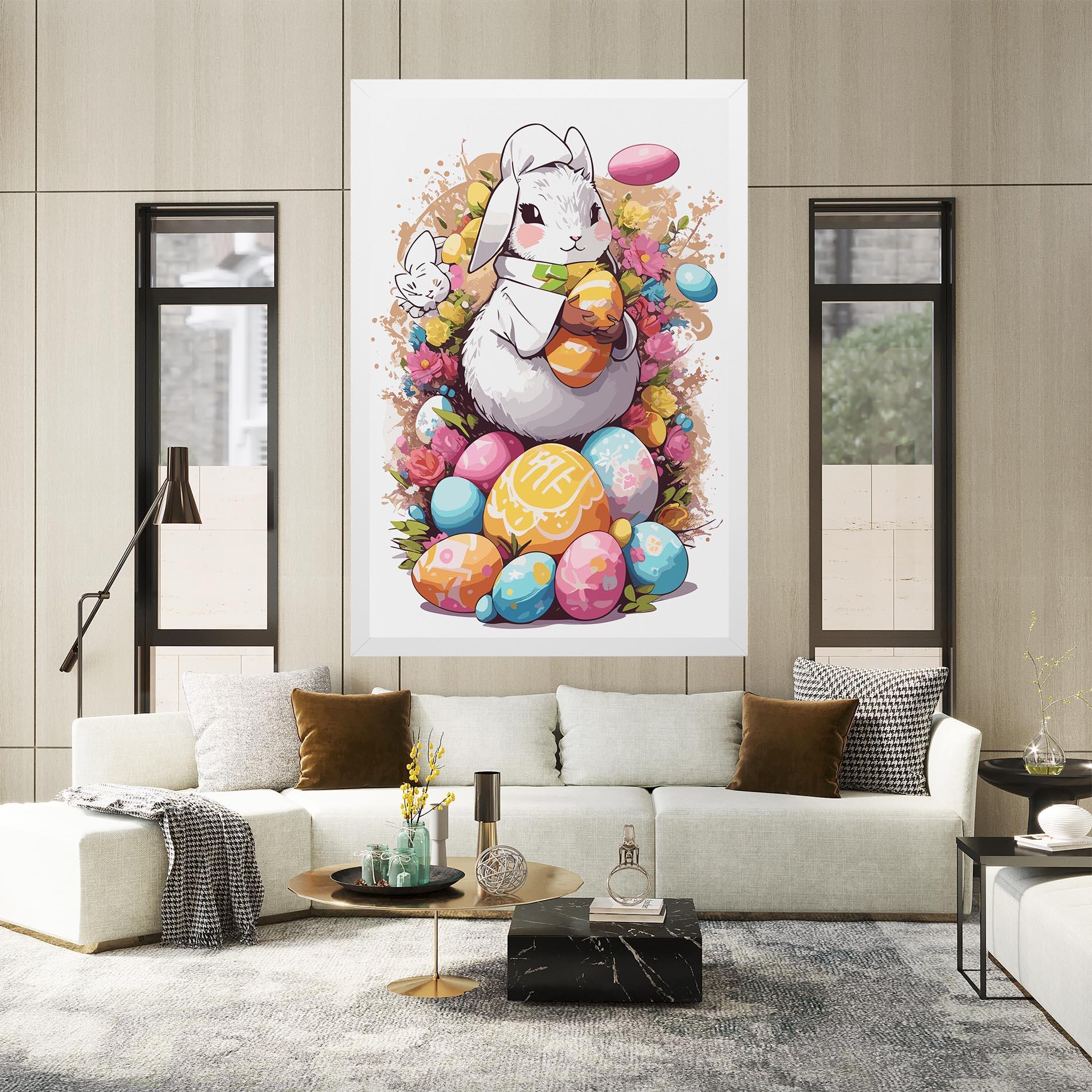 Leinwandbild White Easter Bunny mockup 2