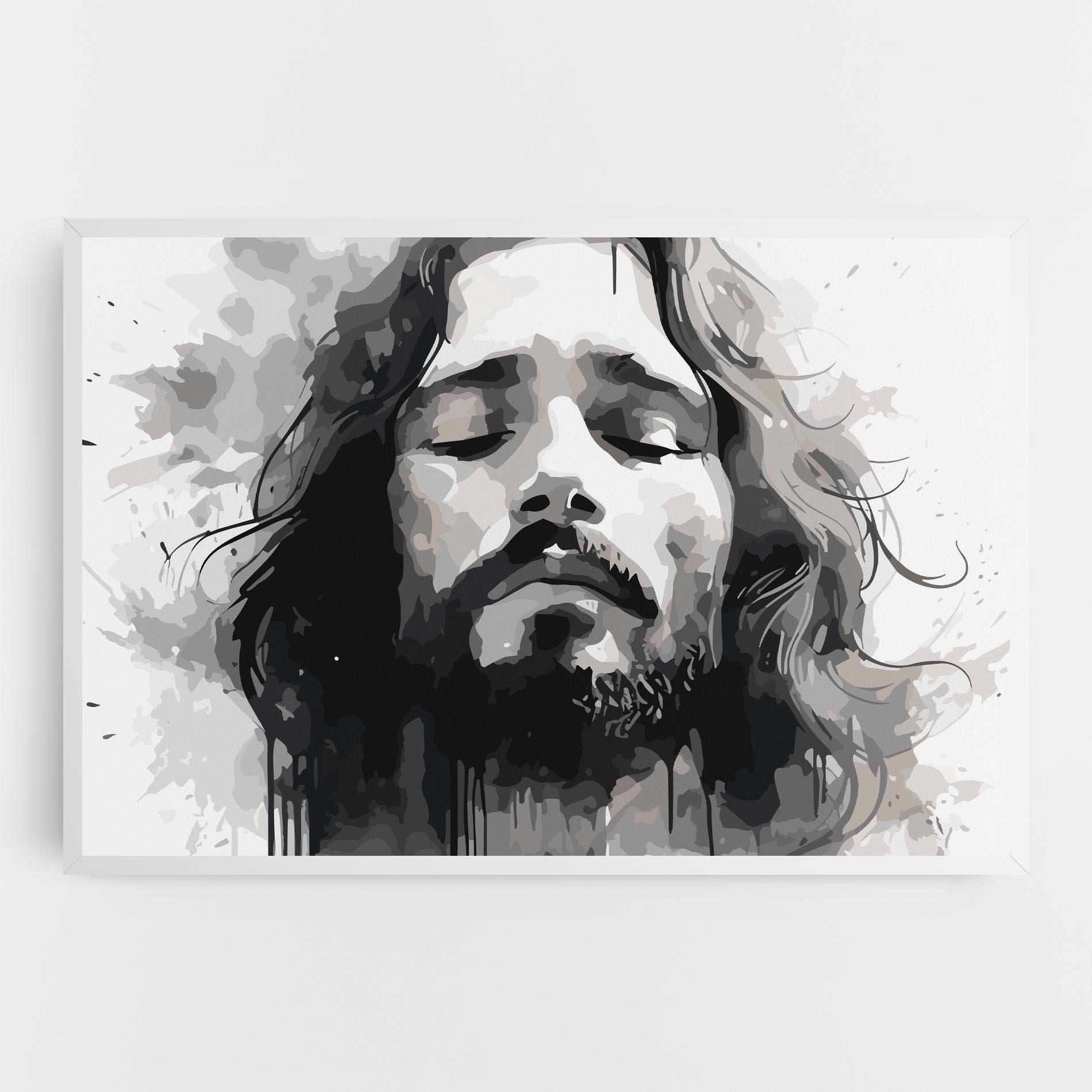 Leinwandbild Jesus Ink Art mockup 0