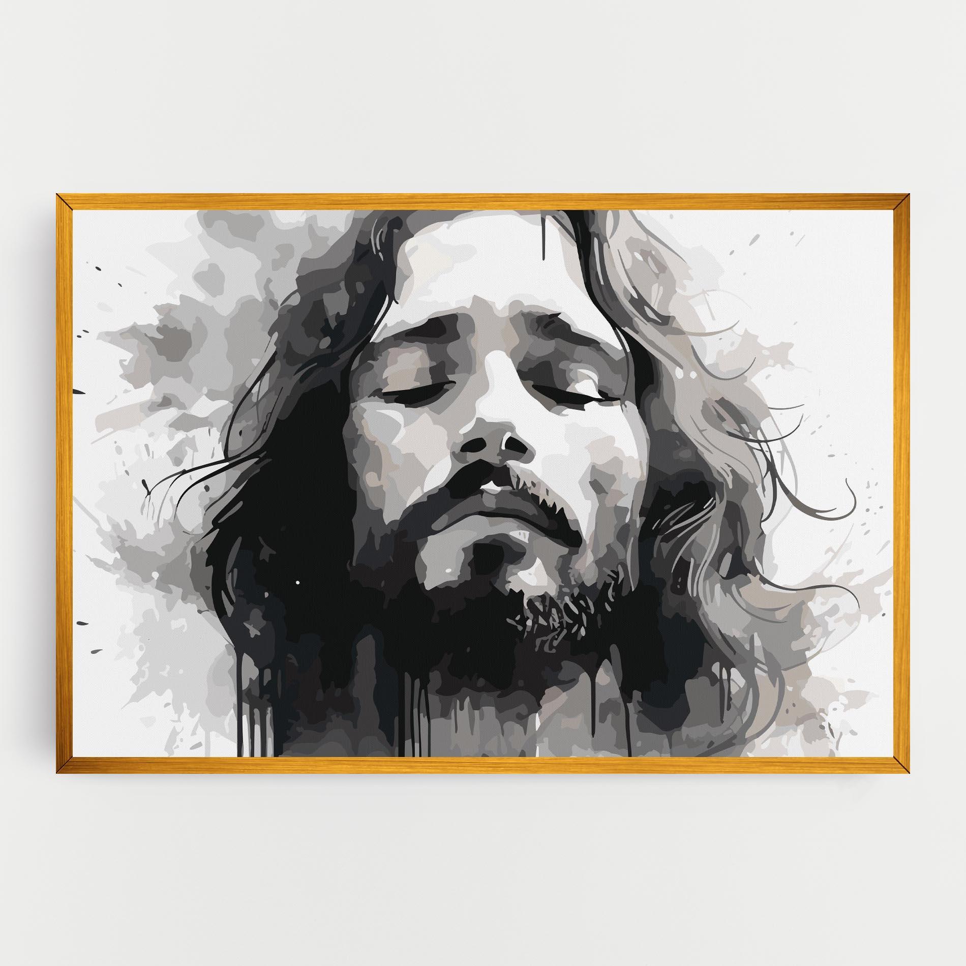Leinwandbild Jesus Ink Art mockup 0