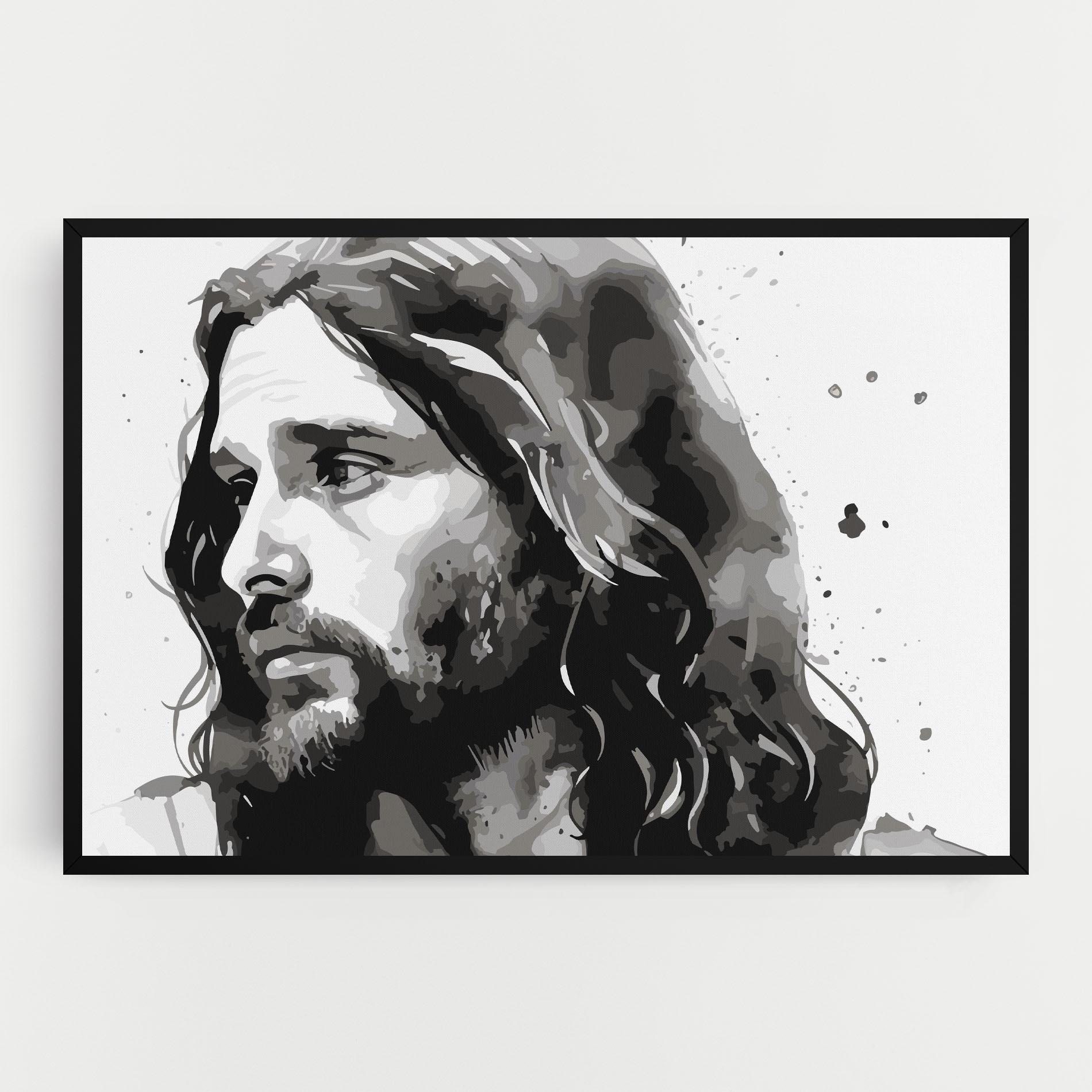 Leinwandbild Jesus Watercolor mockup 0