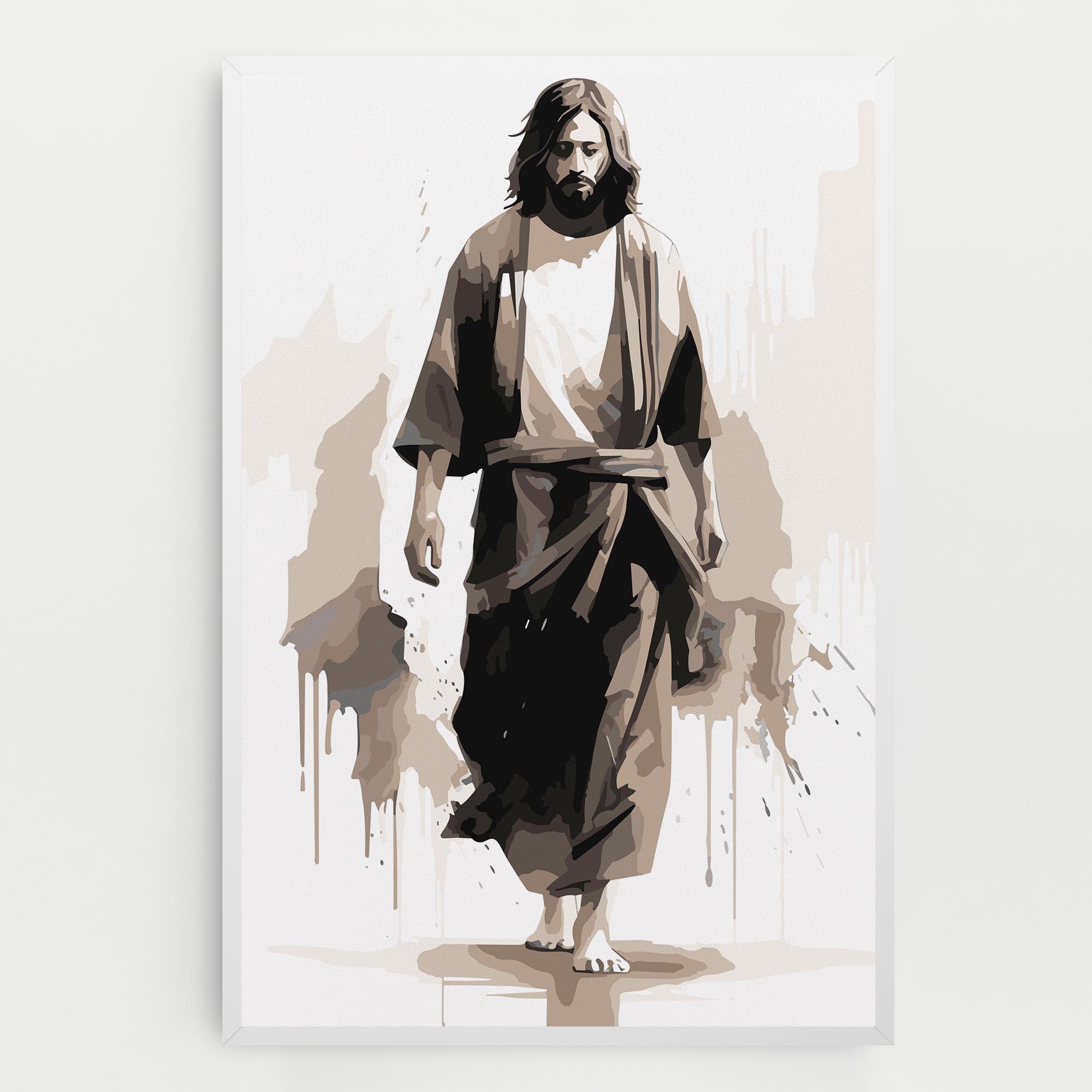 Leinwandbild Cream Art Jesus mockup 0