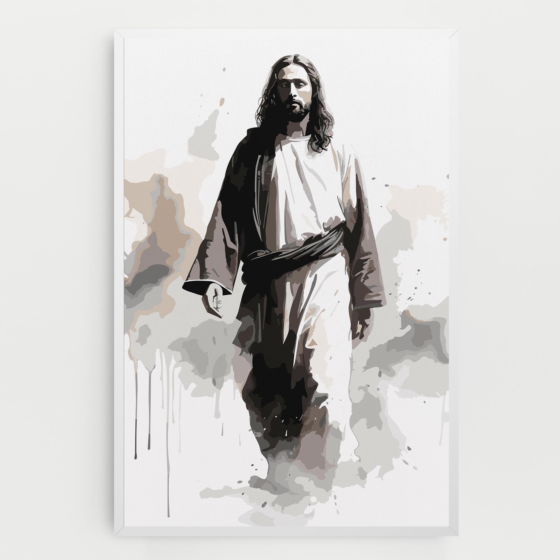 Leinwandbild Watercolor Jesus mockup 0