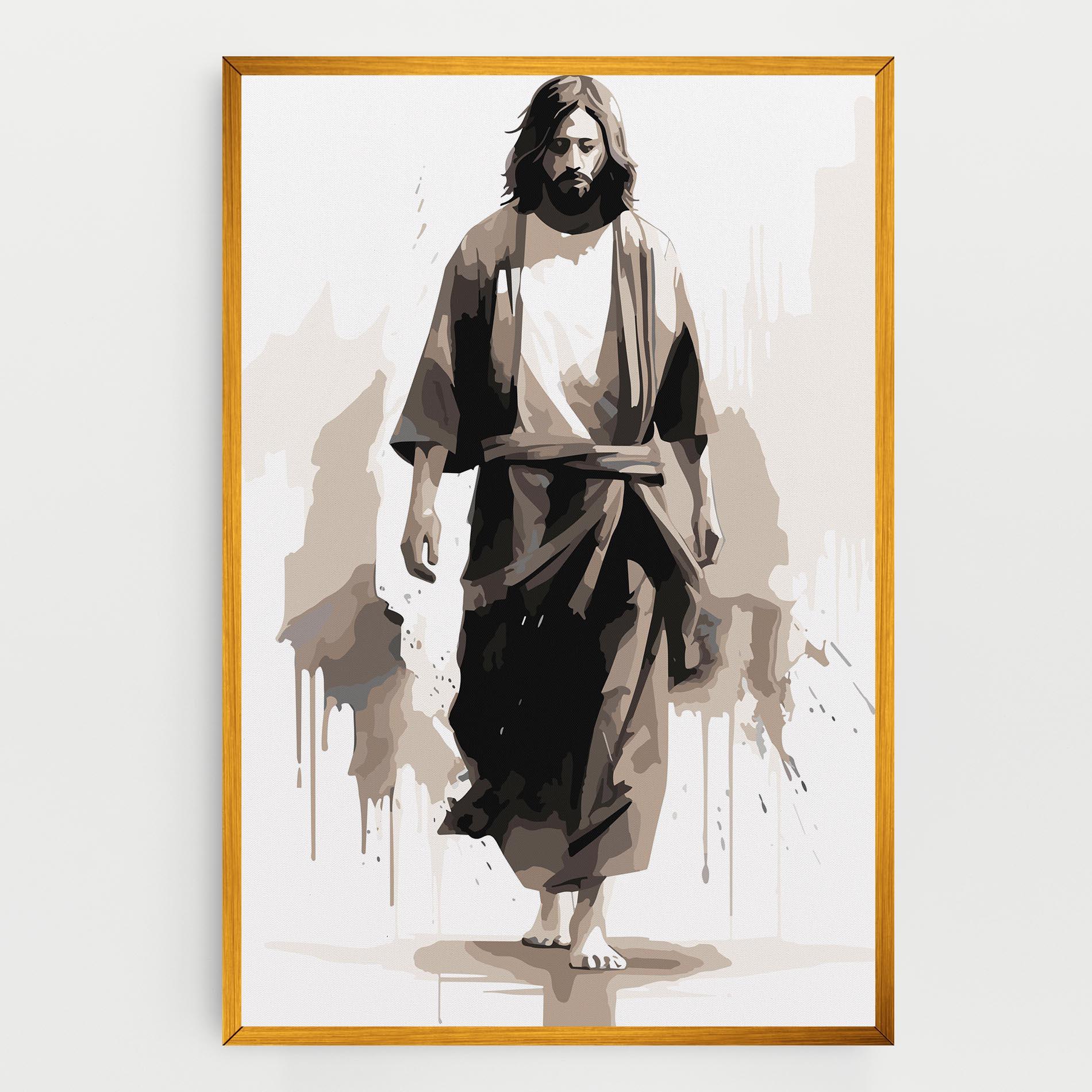 Leinwandbild Cream Art Jesus mockup 0
