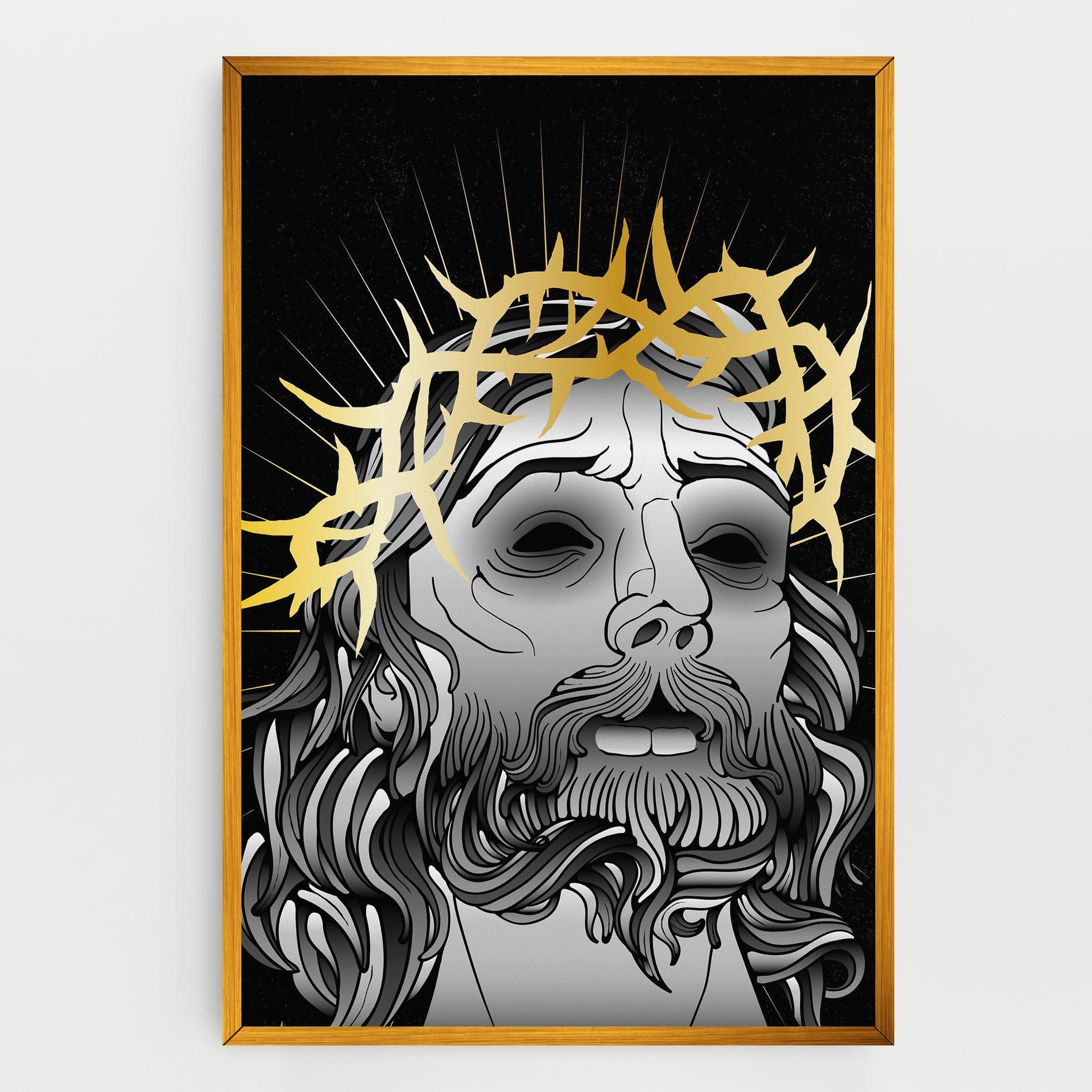 Leinwandbild Gold Christ mockup 0