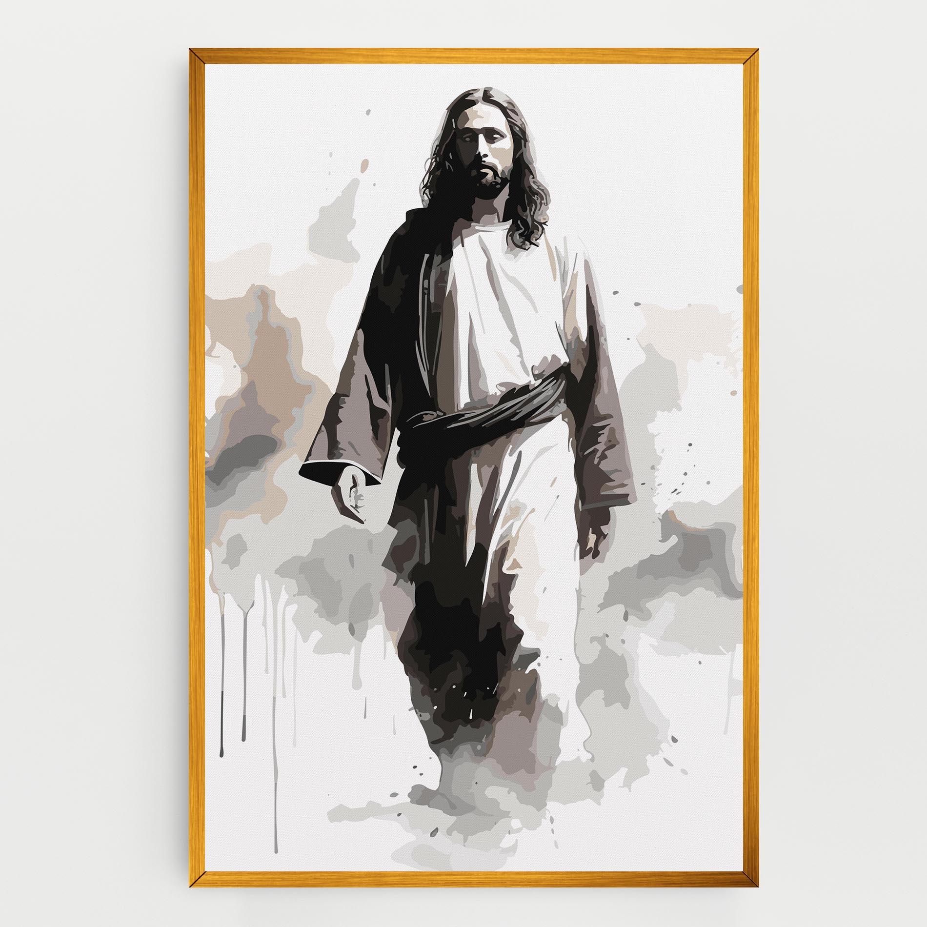 Leinwandbild Watercolor Jesus mockup 0