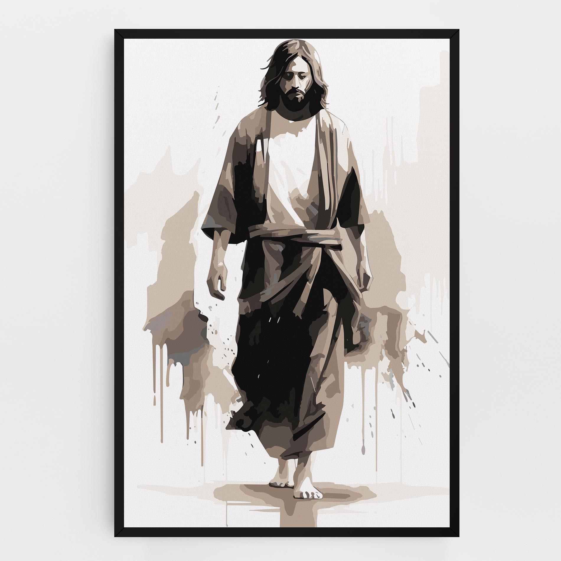 Leinwandbild Cream Art Jesus mockup 0