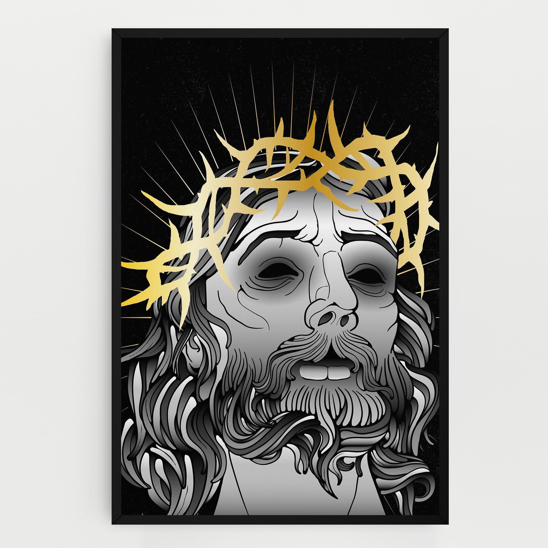 Leinwandbild Gold Christ mockup 0