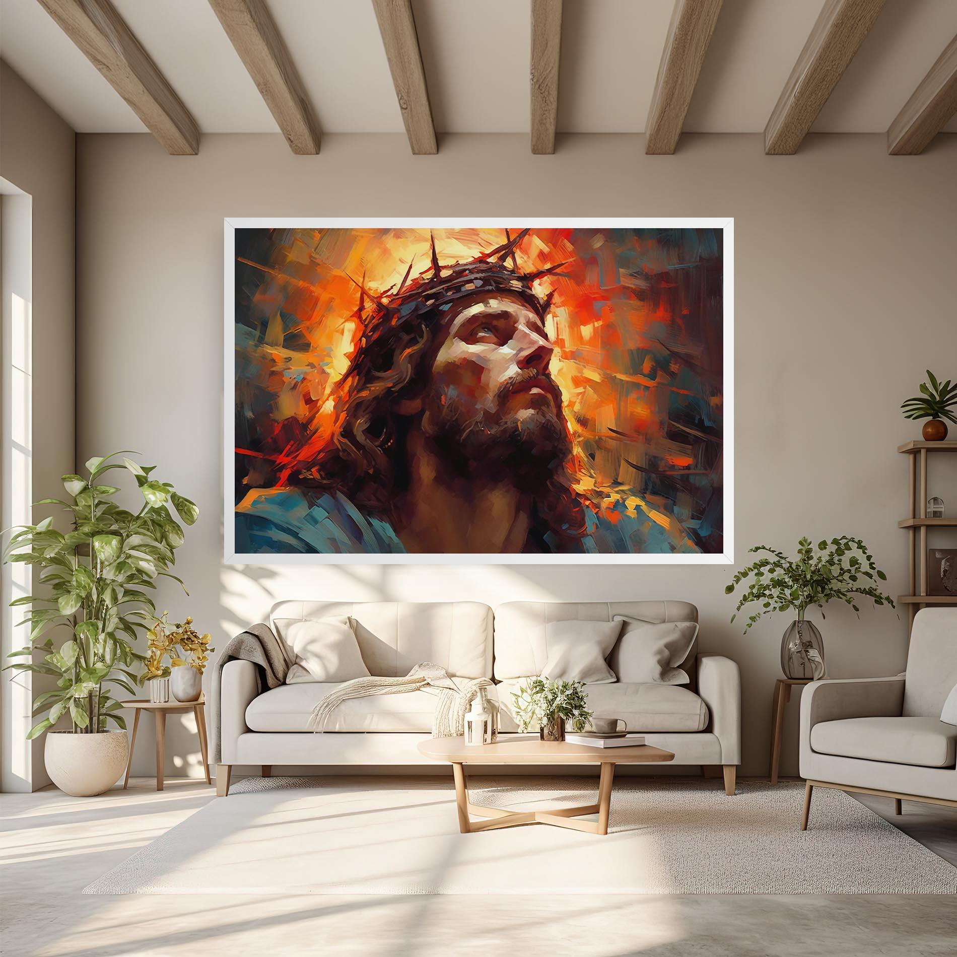 Leinwandbild Jesus Crown Light mockup 6
