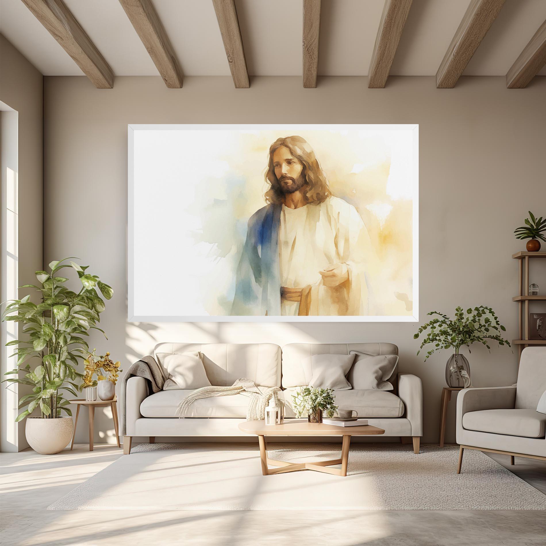 Leinwandbild Jesus Light Art mockup 6