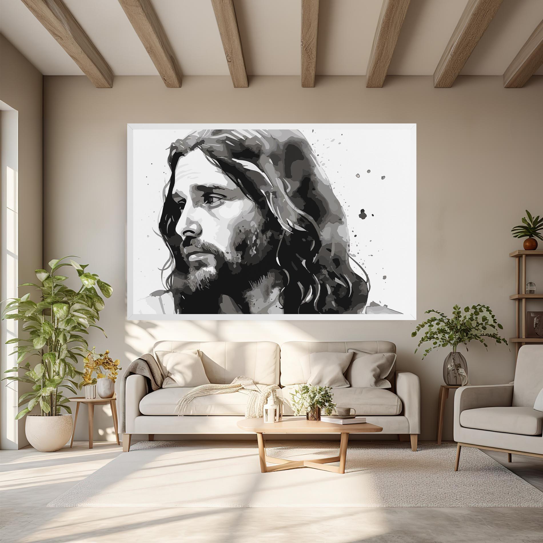 Leinwandbild Jesus Watercolor mockup 6