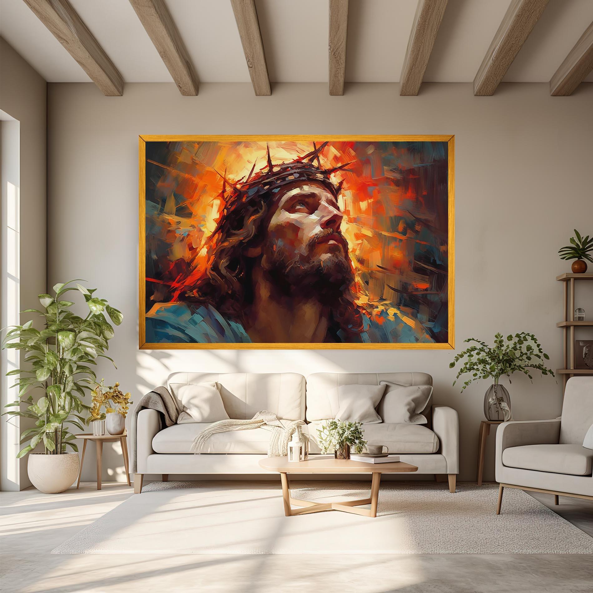 Leinwandbild Jesus Crown Light mockup 6