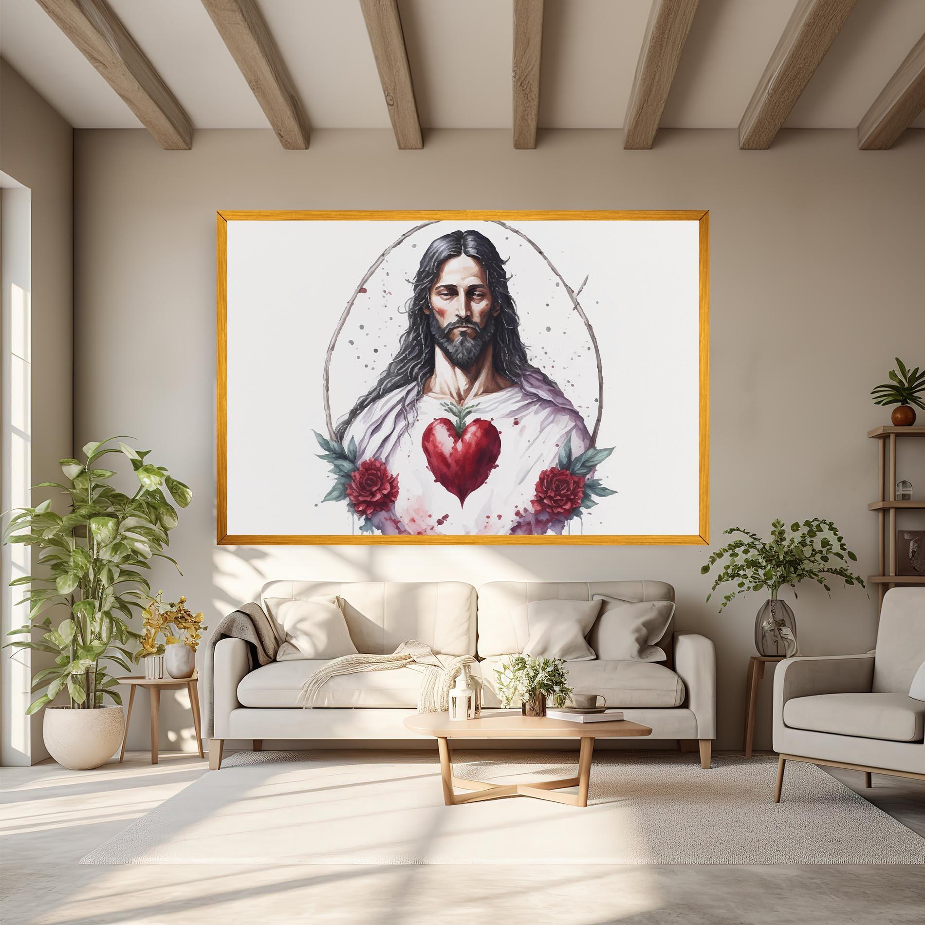 Leinwandbild Jesus Heart mockup 6
