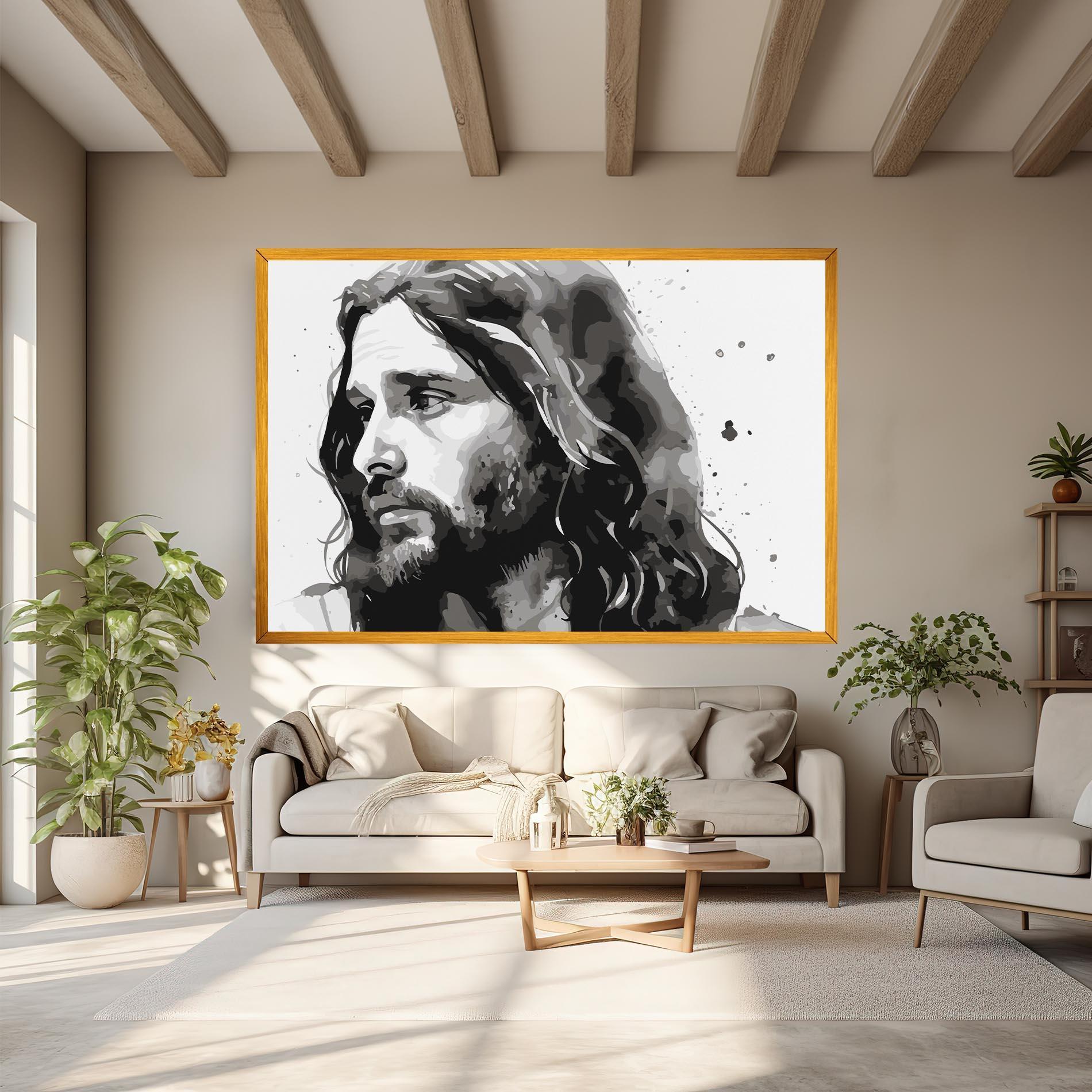 Leinwandbild Jesus Watercolor mockup 6