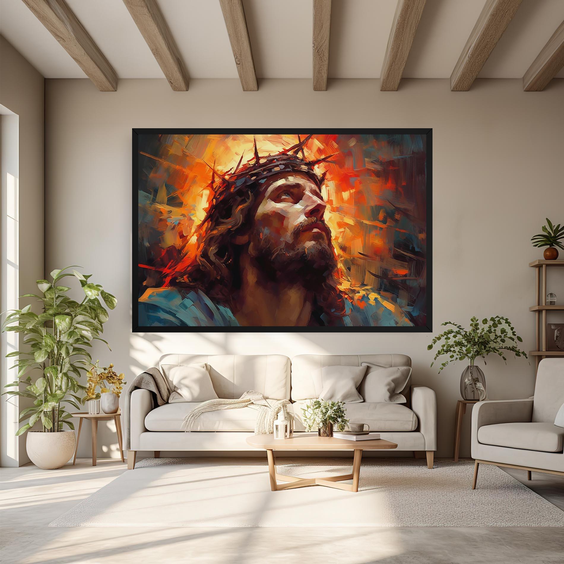 Leinwandbild Jesus Crown Light mockup 6
