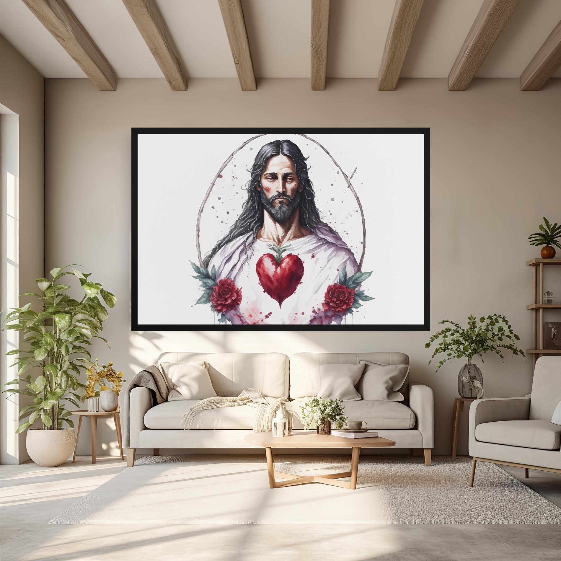 Leinwandbild Jesus Heart mockup 6